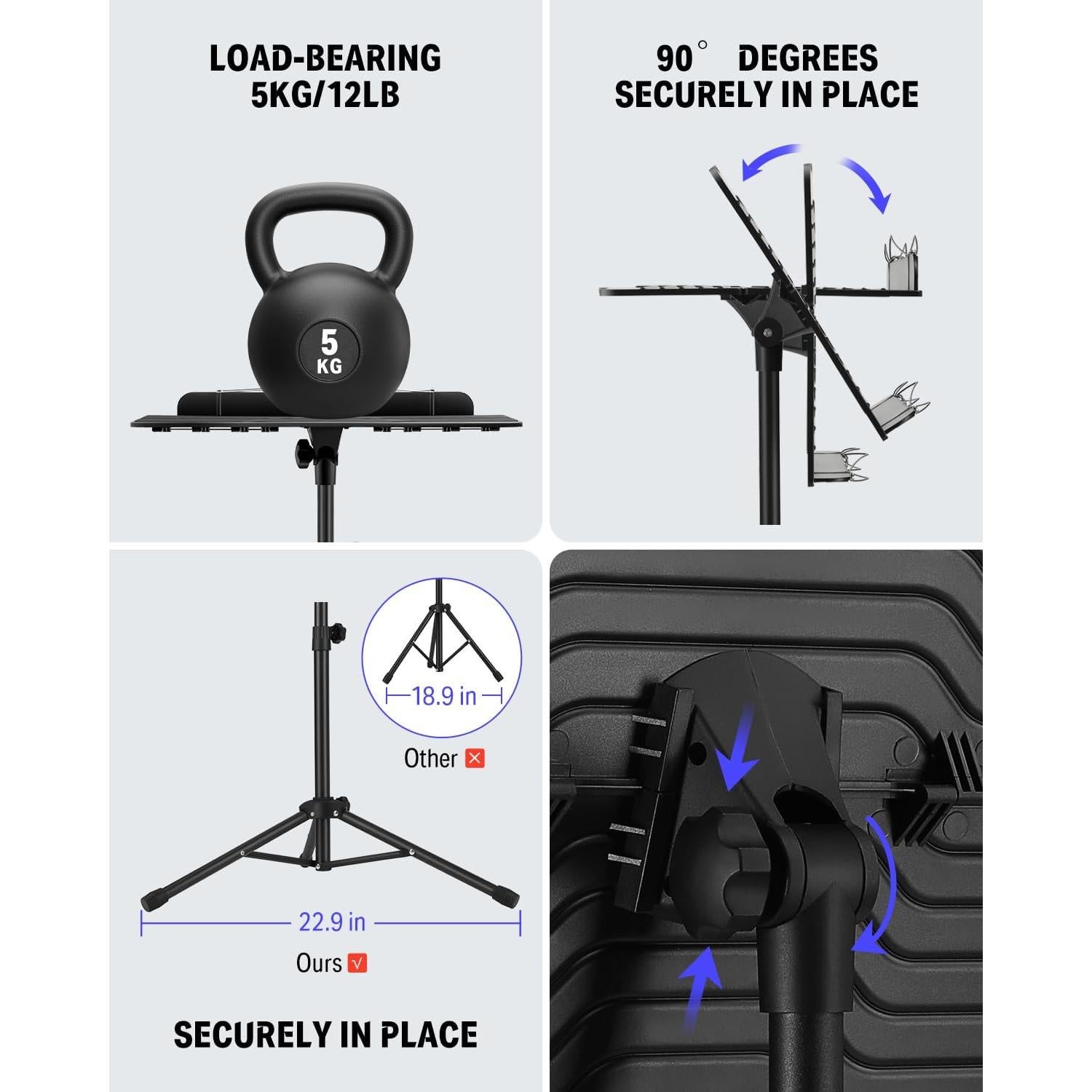 Soporte de Partituras Donner DMS-1 con Luz Ajustable 41.91-144.78 cm