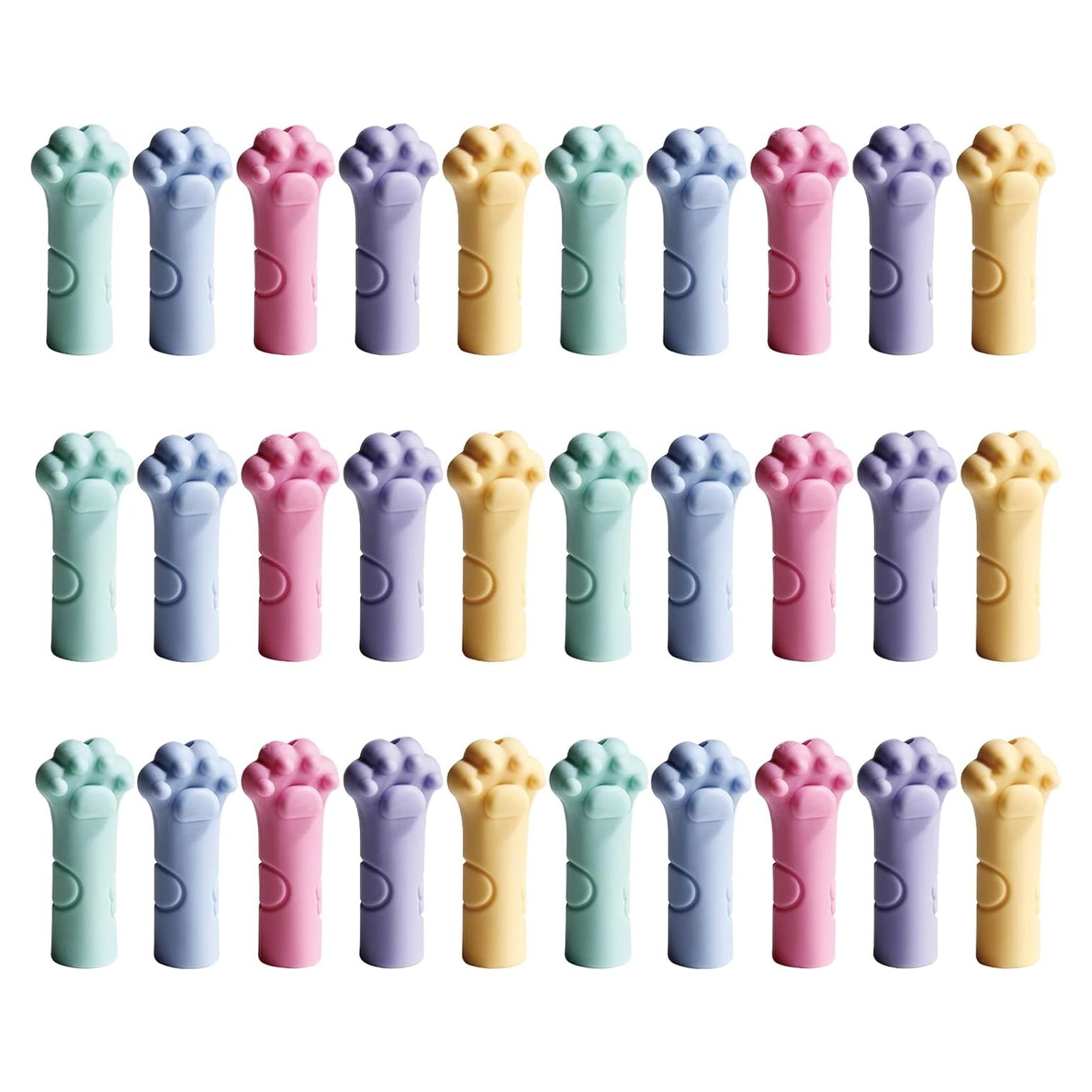 30 Tapas de Lápiz Goma de Borrar MOZXIRZ Patita de Gato