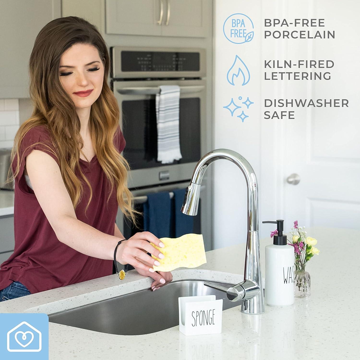 Soporte de Esponja de Porcelana Heartland Home - Organizador de Fregadero