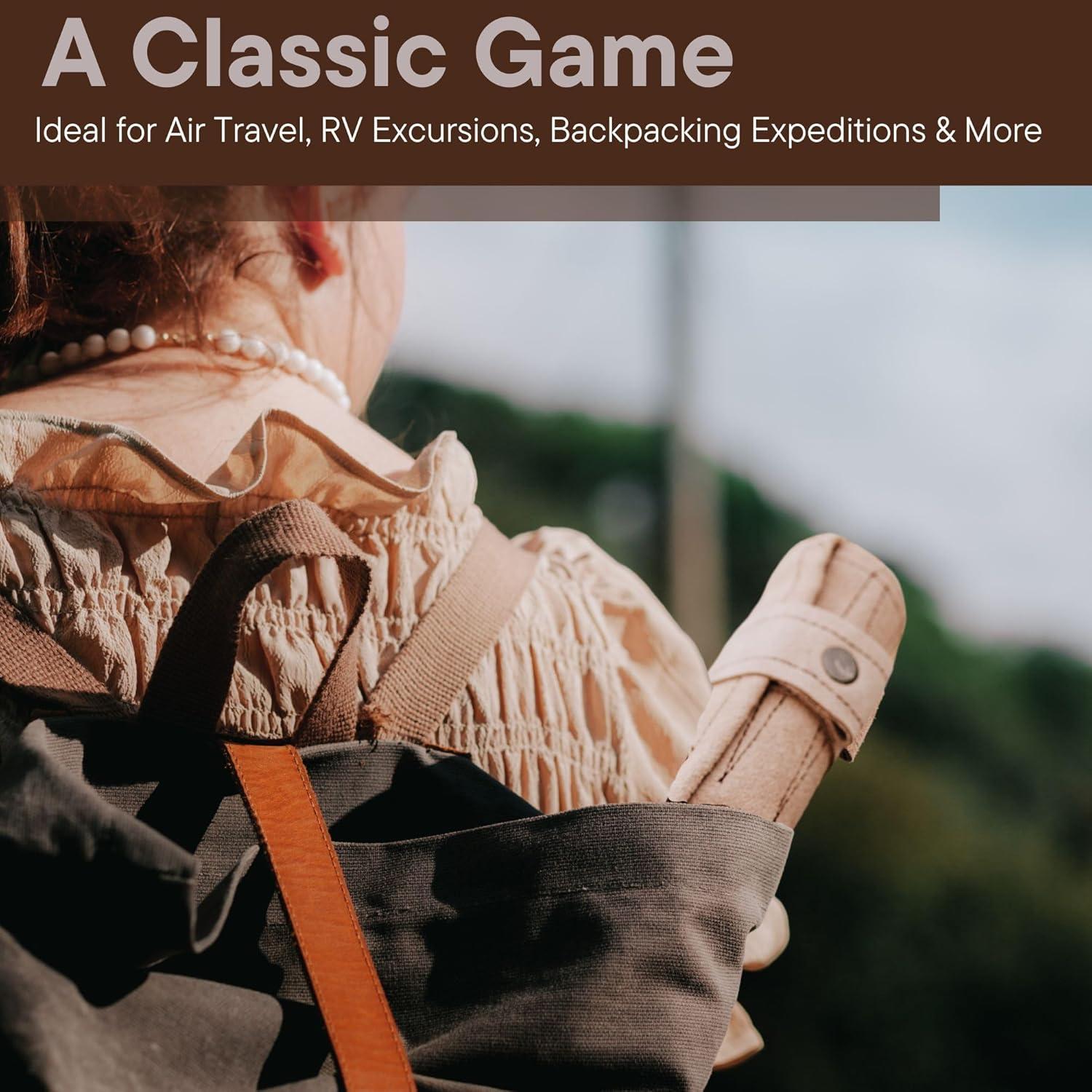 Juego de viaje Backgammon de cuero genuino Sondergut 25x34cm