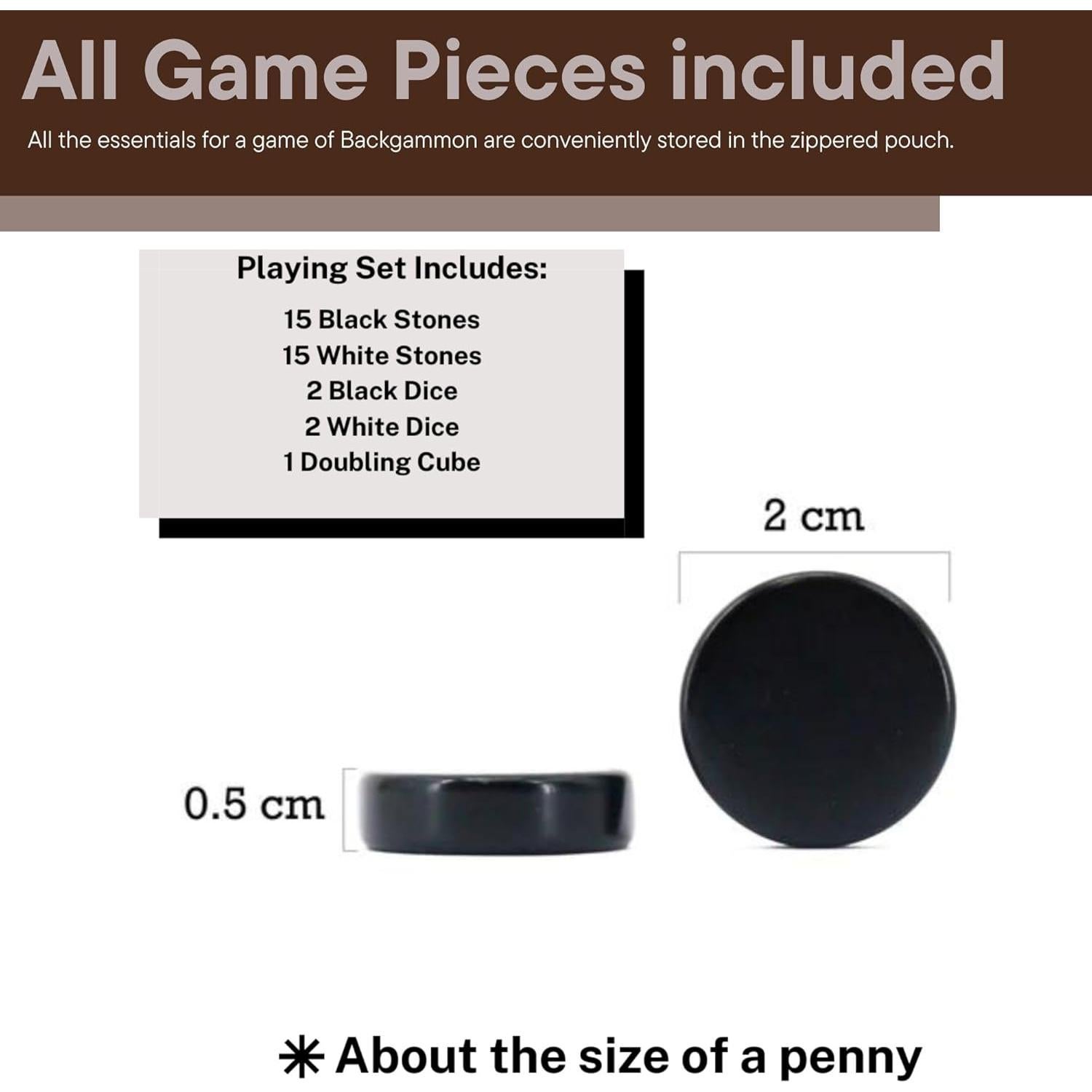 Juego de viaje Backgammon de cuero genuino Sondergut 25x34cm