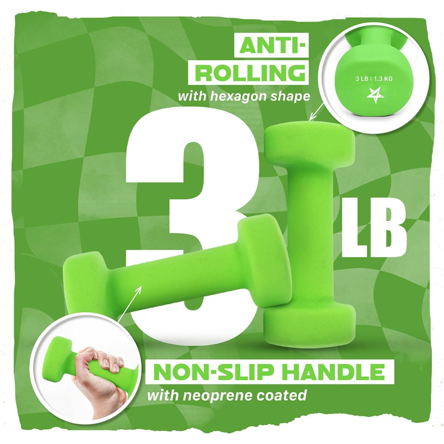 Pesas de Mano Neopreno Yes4All 1.36kg Par Antideslizantes