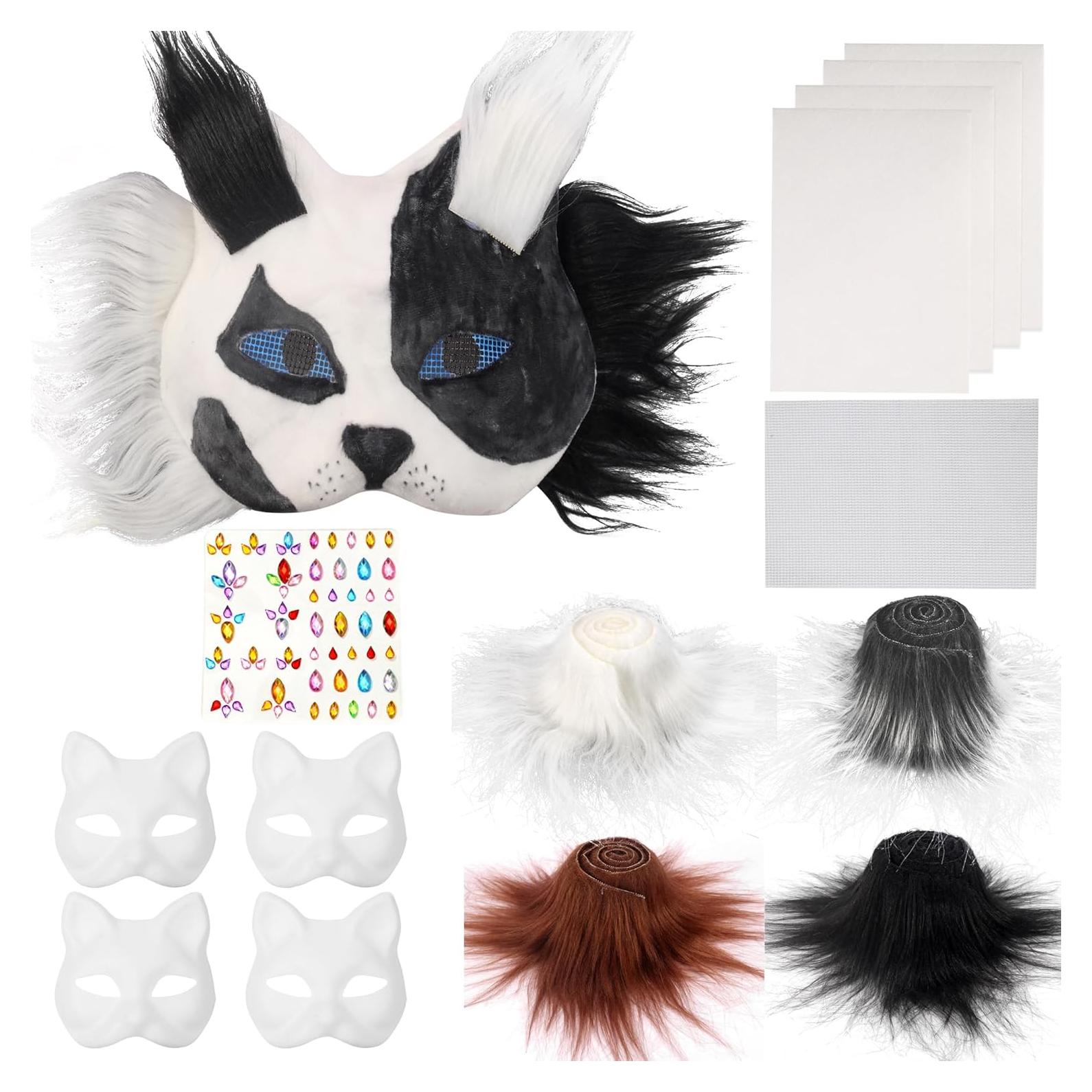 Kit de Máscara de Gato BBPM - 4 Piezas para Halloween y Cosplay