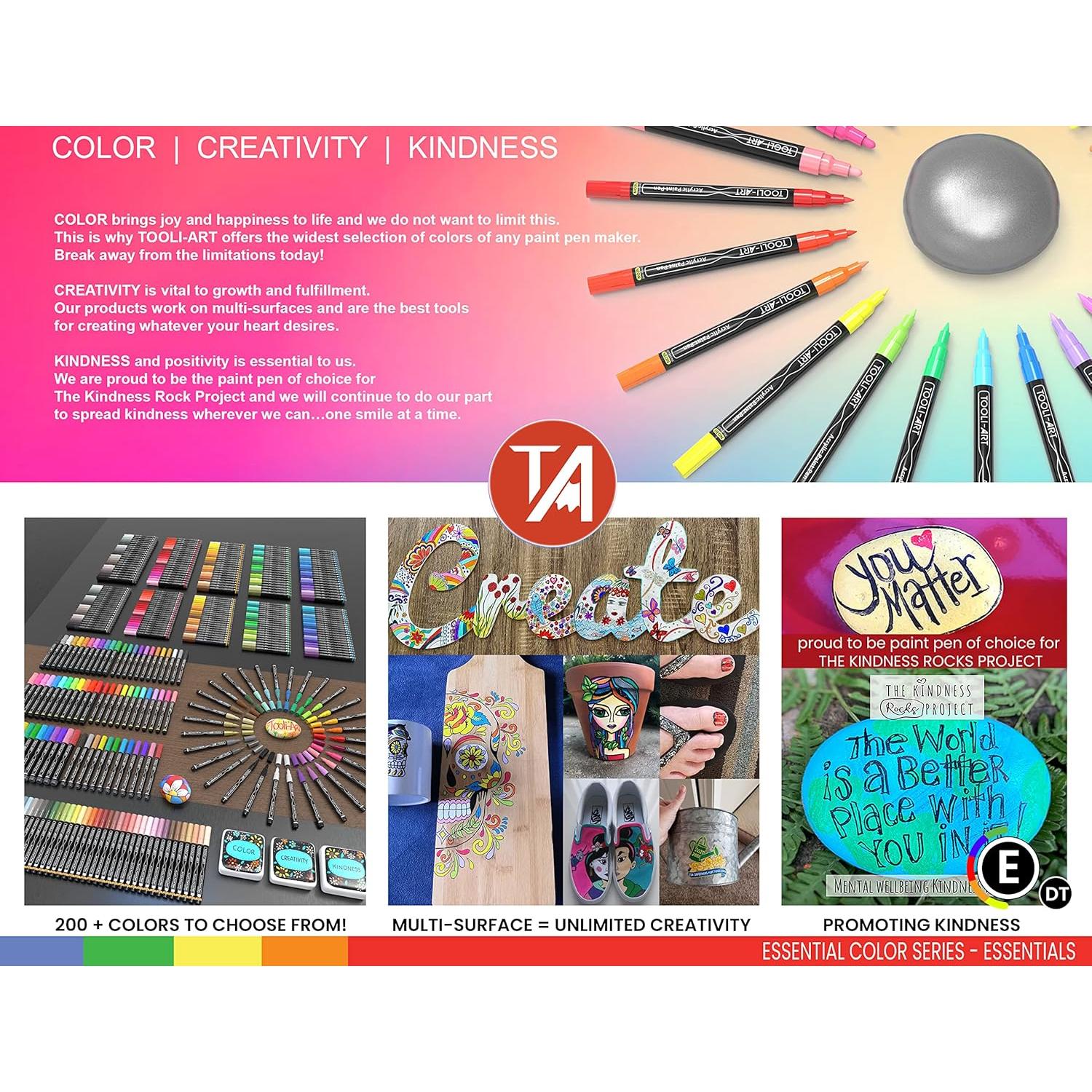 Marcadores Acrílicos TOOLI-ART 18 Colores Doble Cara Multi-Superficie