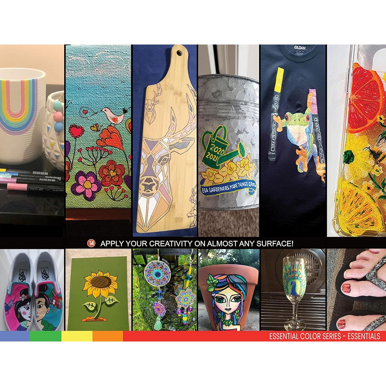 Marcadores Acrílicos TOOLI-ART 18 Colores Doble Cara Multi-Superficie