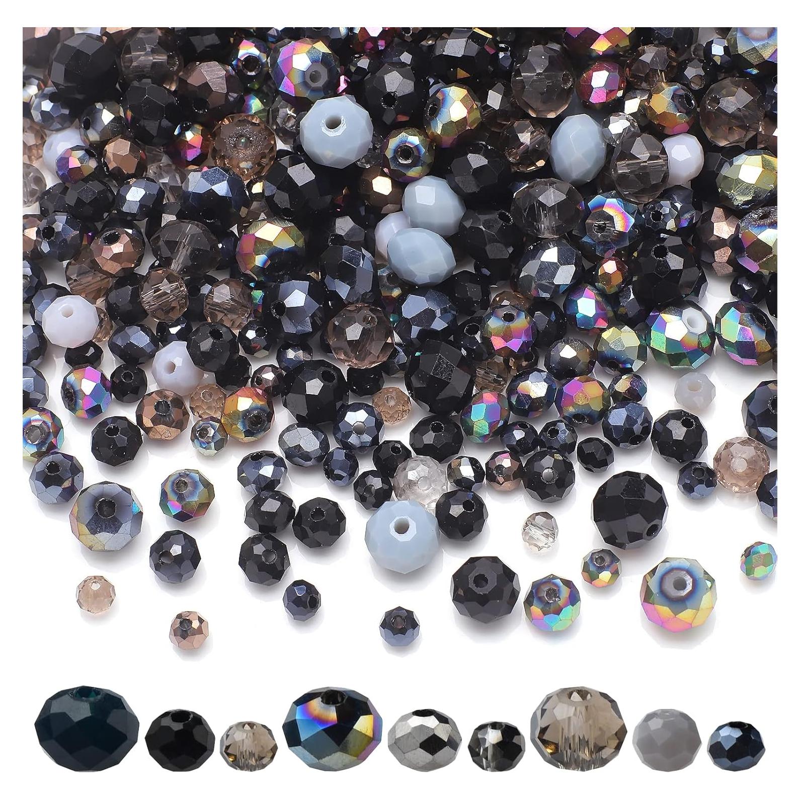 1000 Perlas de Cristal Vidrio KINGSHINE 4/6/8mm Negro
