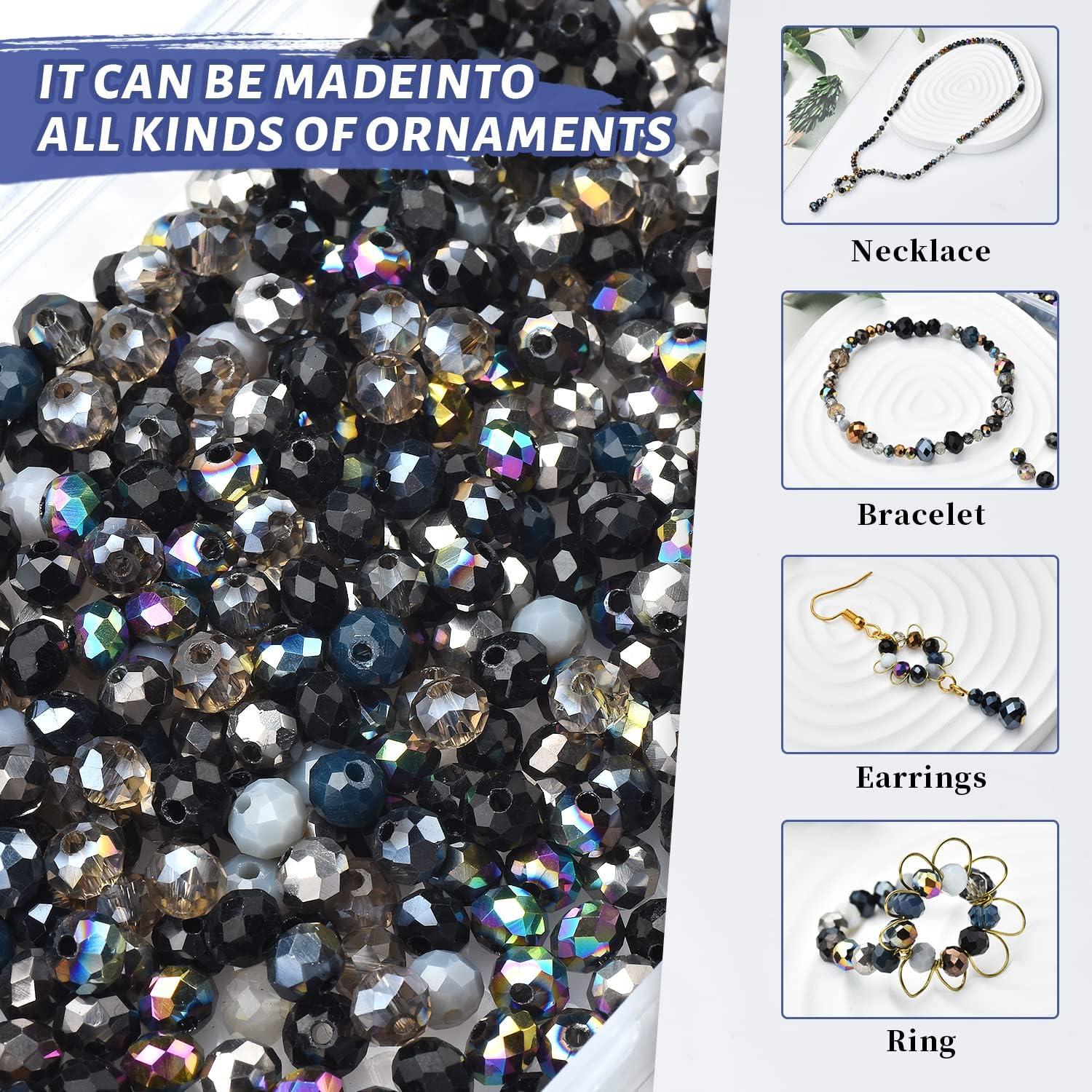 1000 Perlas de Cristal Vidrio KINGSHINE 4/6/8mm Negro