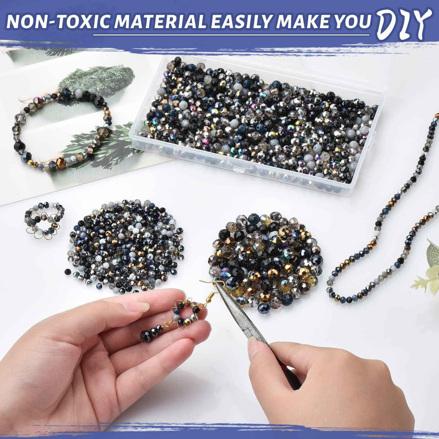 1000 Perlas de Cristal Vidrio KINGSHINE 4/6/8mm Negro