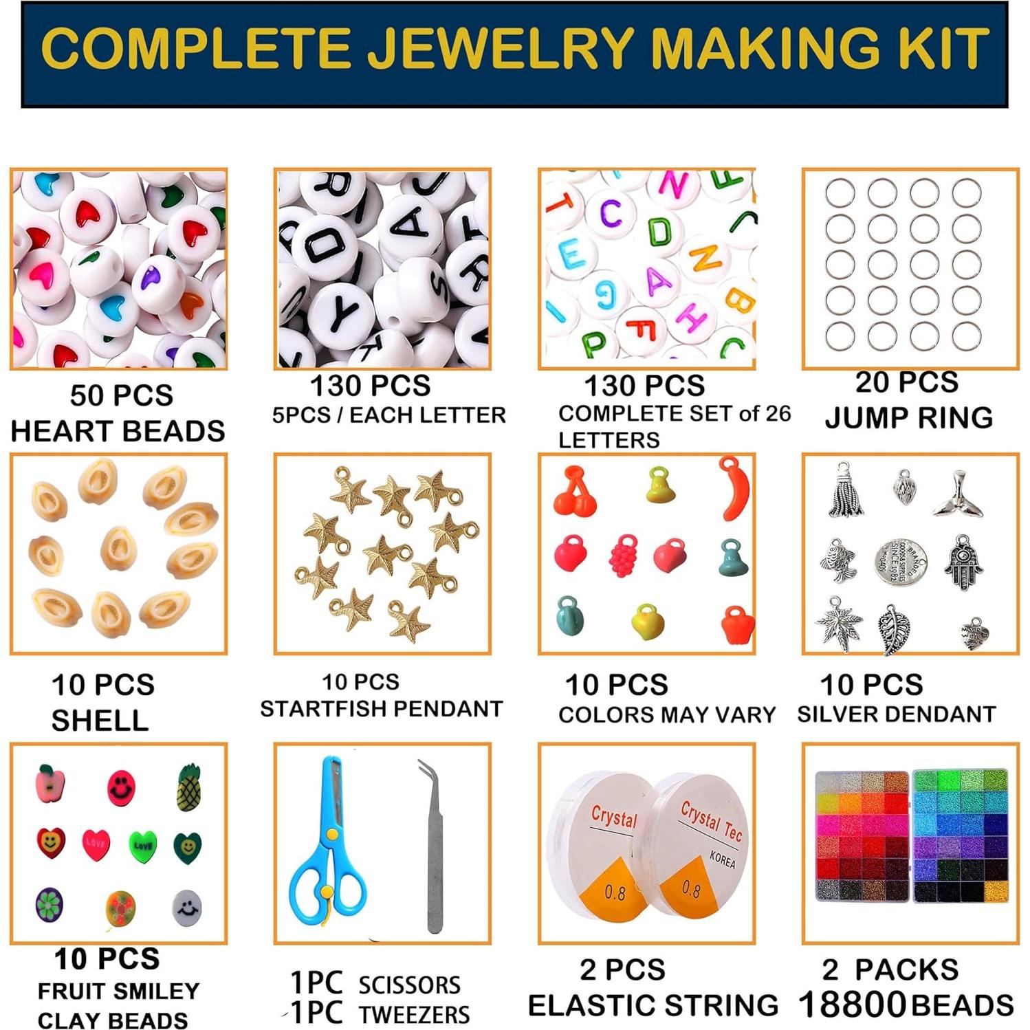 Kit de Perlas de Vidrio YITOHOP 18800 Piezas 3mm DIY Joyería