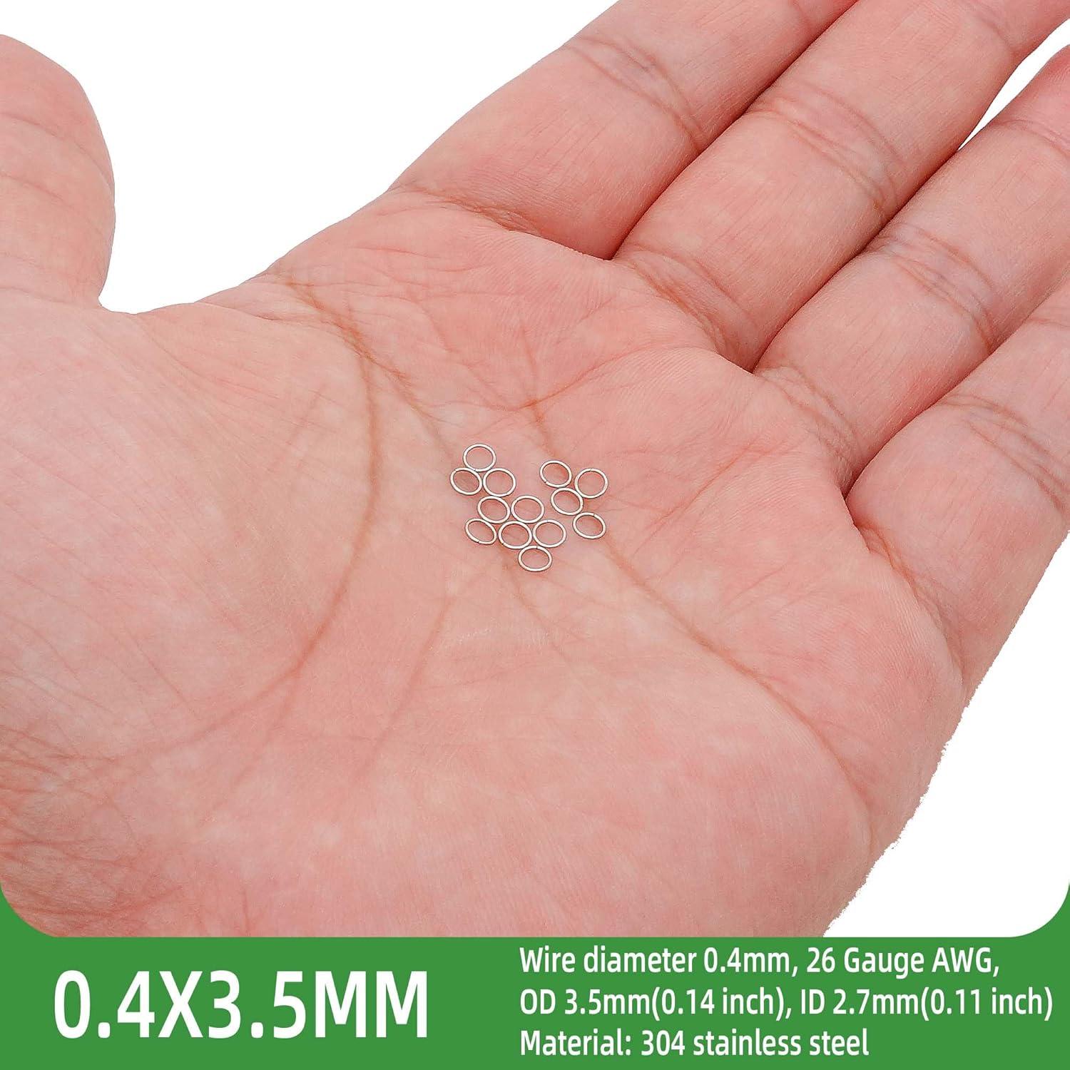 Anillas de Salto Abiertas THREENEST 1000PCS Acero Inoxidable 3.5mm
