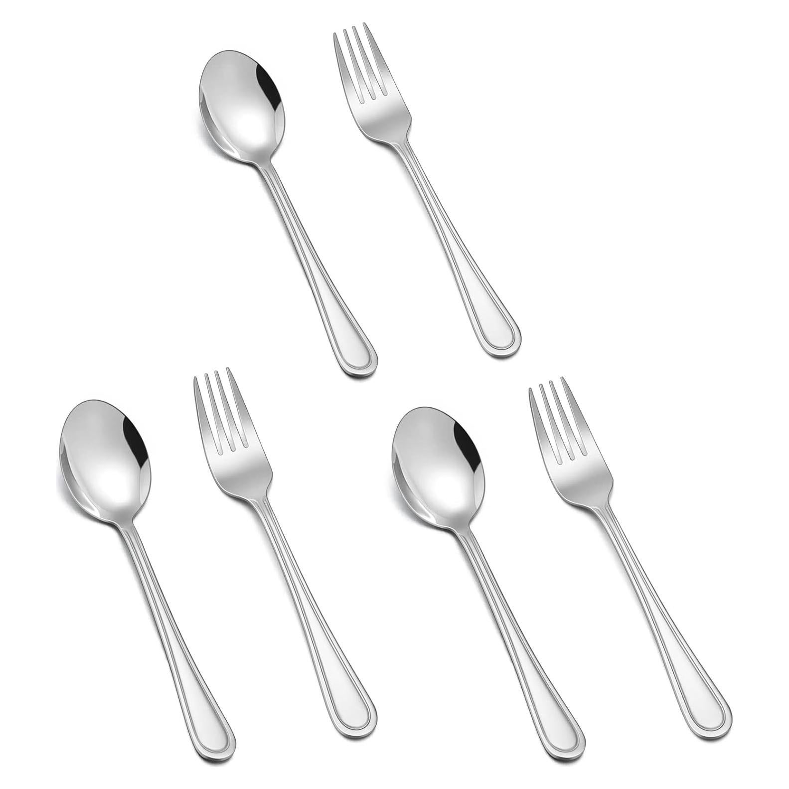 Juego de Cubiertos para Niños TeamFar - 6 Piezas Acero Inoxidable