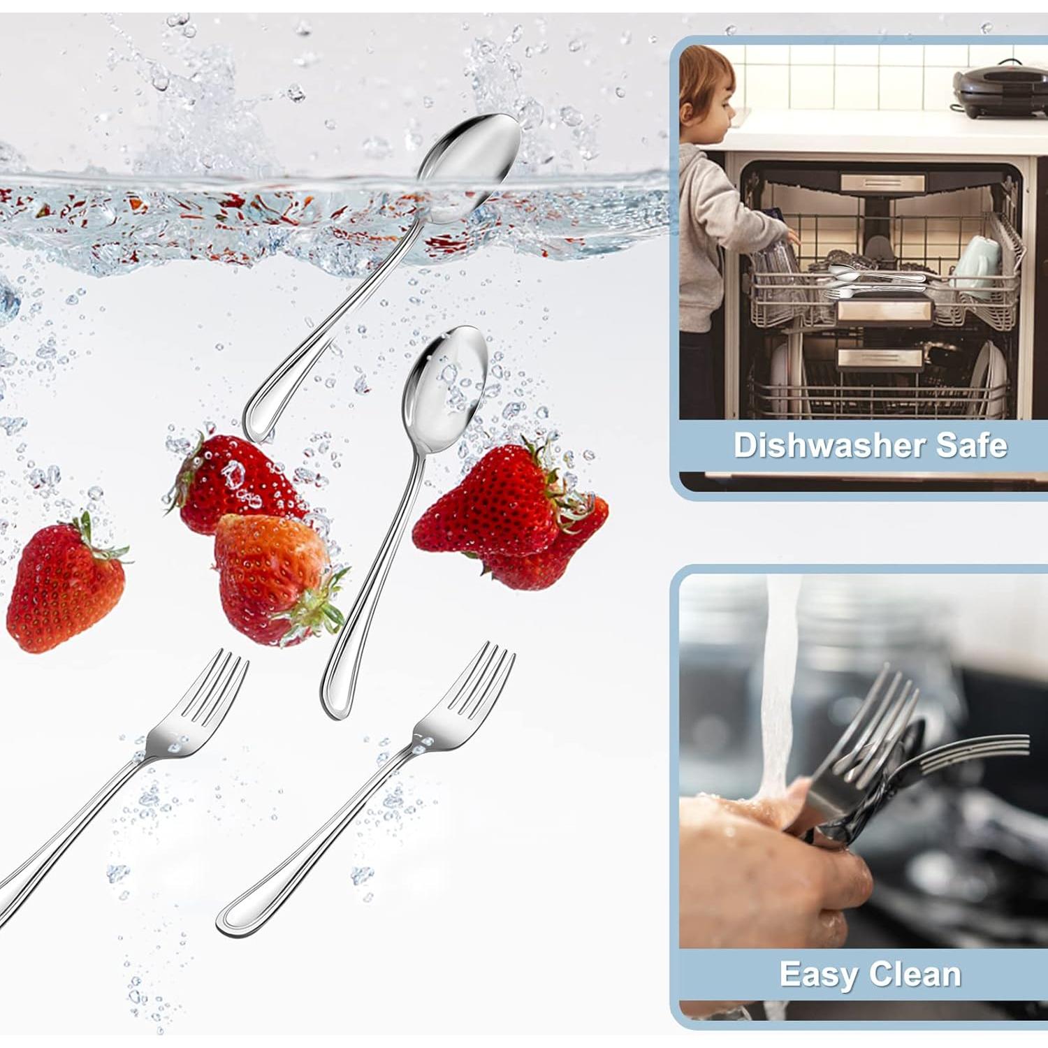 Juego de Cubiertos para Niños TeamFar - 6 Piezas Acero Inoxidable