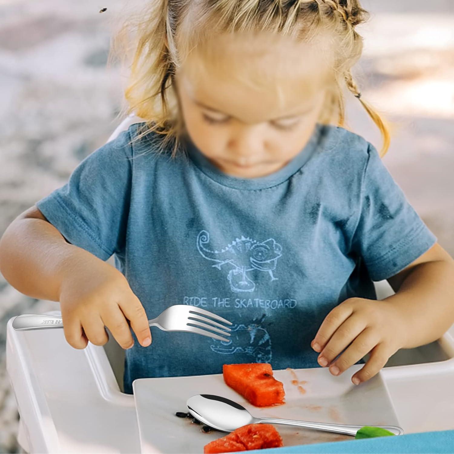 Juego de Cubiertos para Niños TeamFar - 6 Piezas Acero Inoxidable