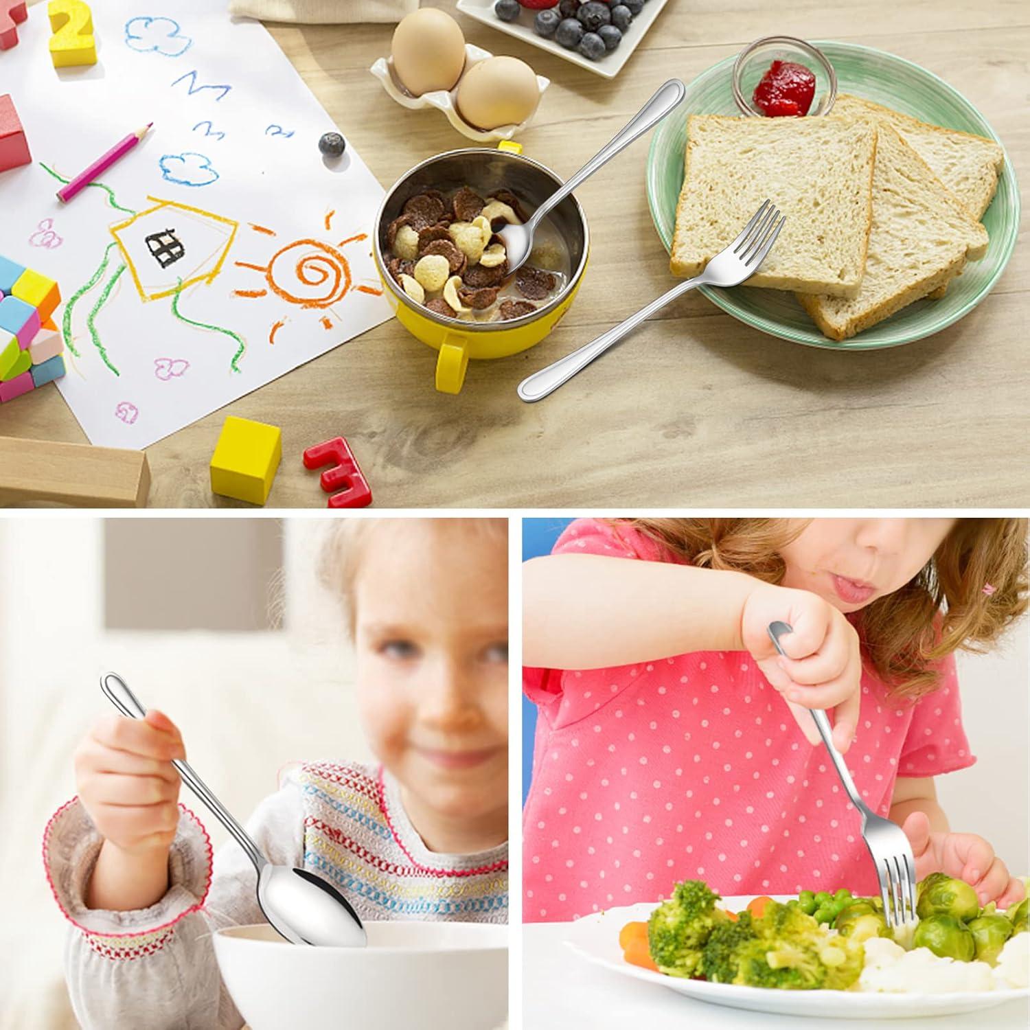 Juego de Cubiertos para Niños TeamFar - 6 Piezas Acero Inoxidable