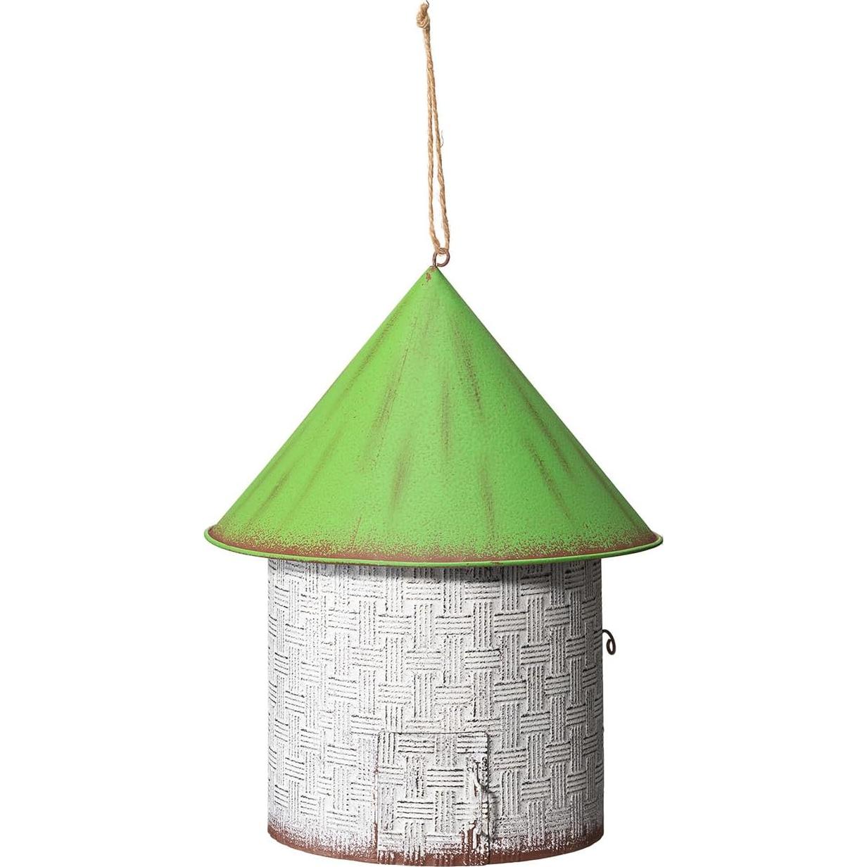 Casa de Pájaro Decorativa Glitzhome 28 cm Metal 3D Jardín