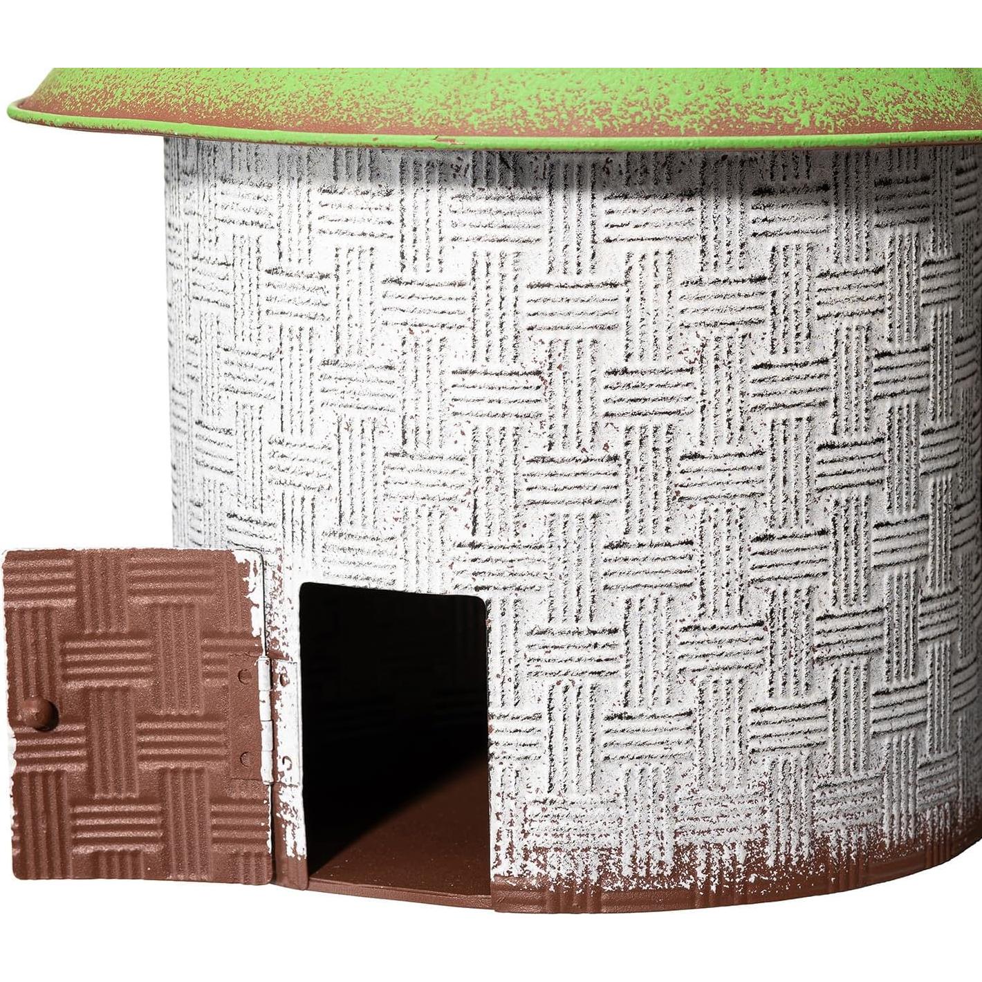 Casa de Pájaro Decorativa Glitzhome 28 cm Metal 3D Jardín