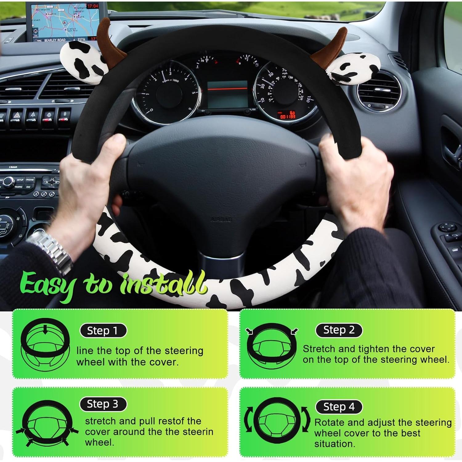 Funda de Volante de Piel de Vaca SuperKaKa + 2 Posavasos