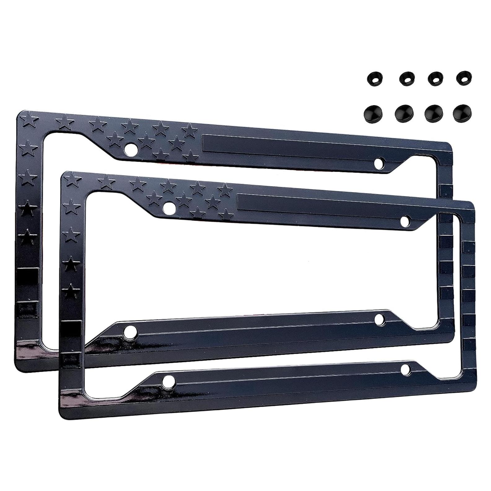 Marco de Placa de Licencia Tactilian Bandera Americana 3D - Paquete de 2