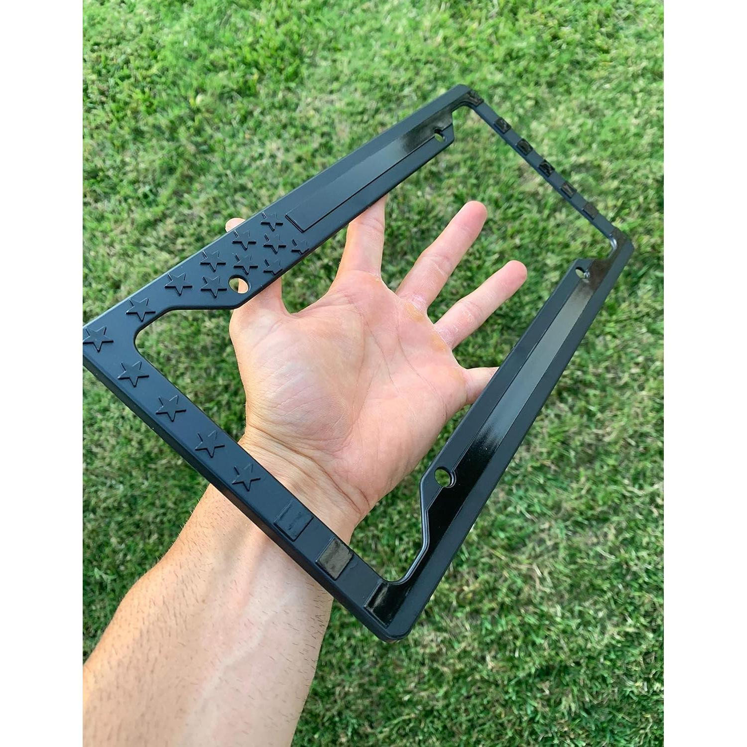 Marco de Placa de Licencia Tactilian Bandera Americana 3D - Paquete de 2