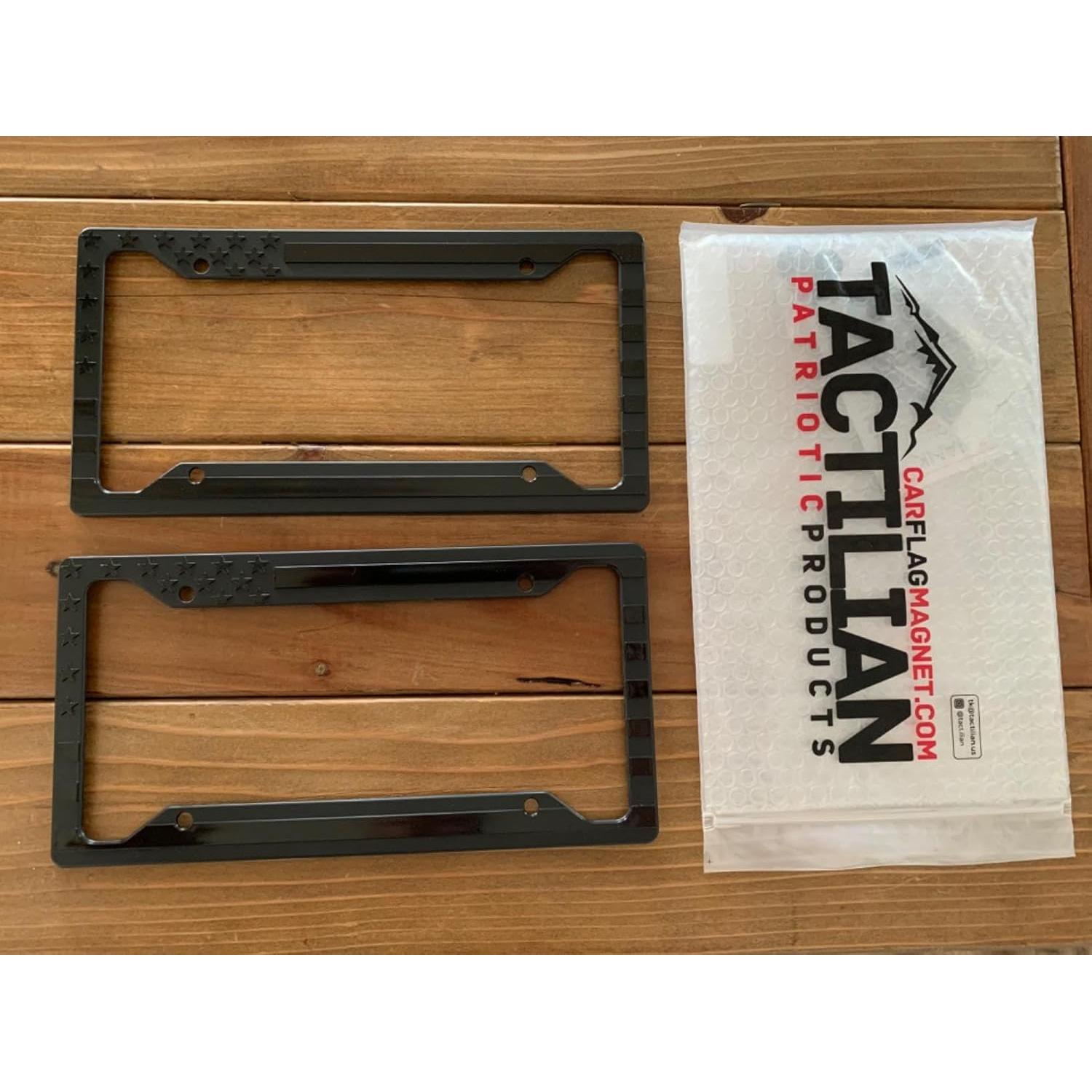 Marco de Placa de Licencia Tactilian Bandera Americana 3D - Paquete de 2