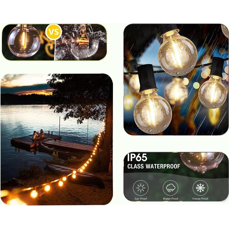 Luces de Cadena LED Lampat 25 Bombillas 7.62 m G40 Interior/Exterior