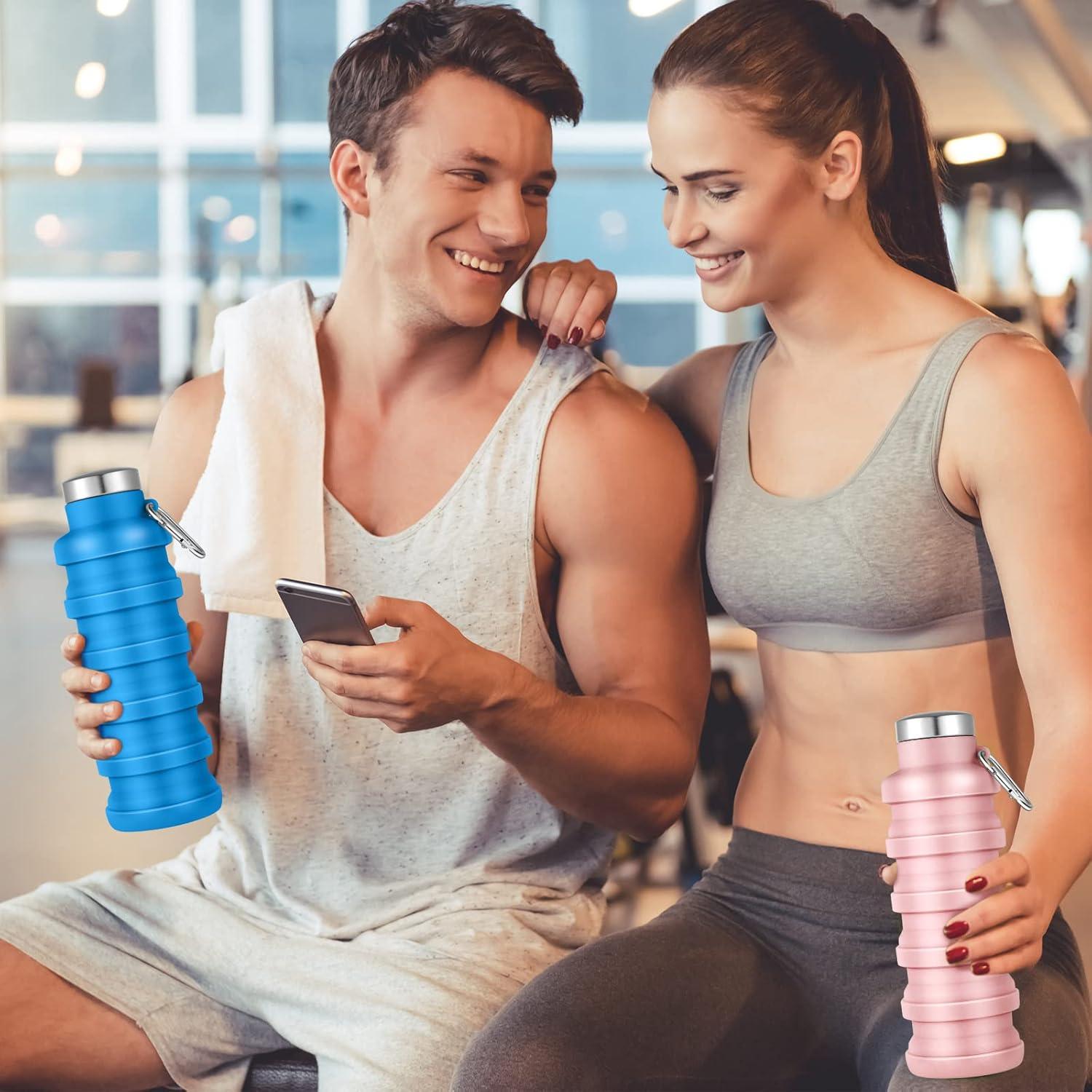 8 Botellas de Agua Plegables Lallisa 500 ml Silicona Multicolor