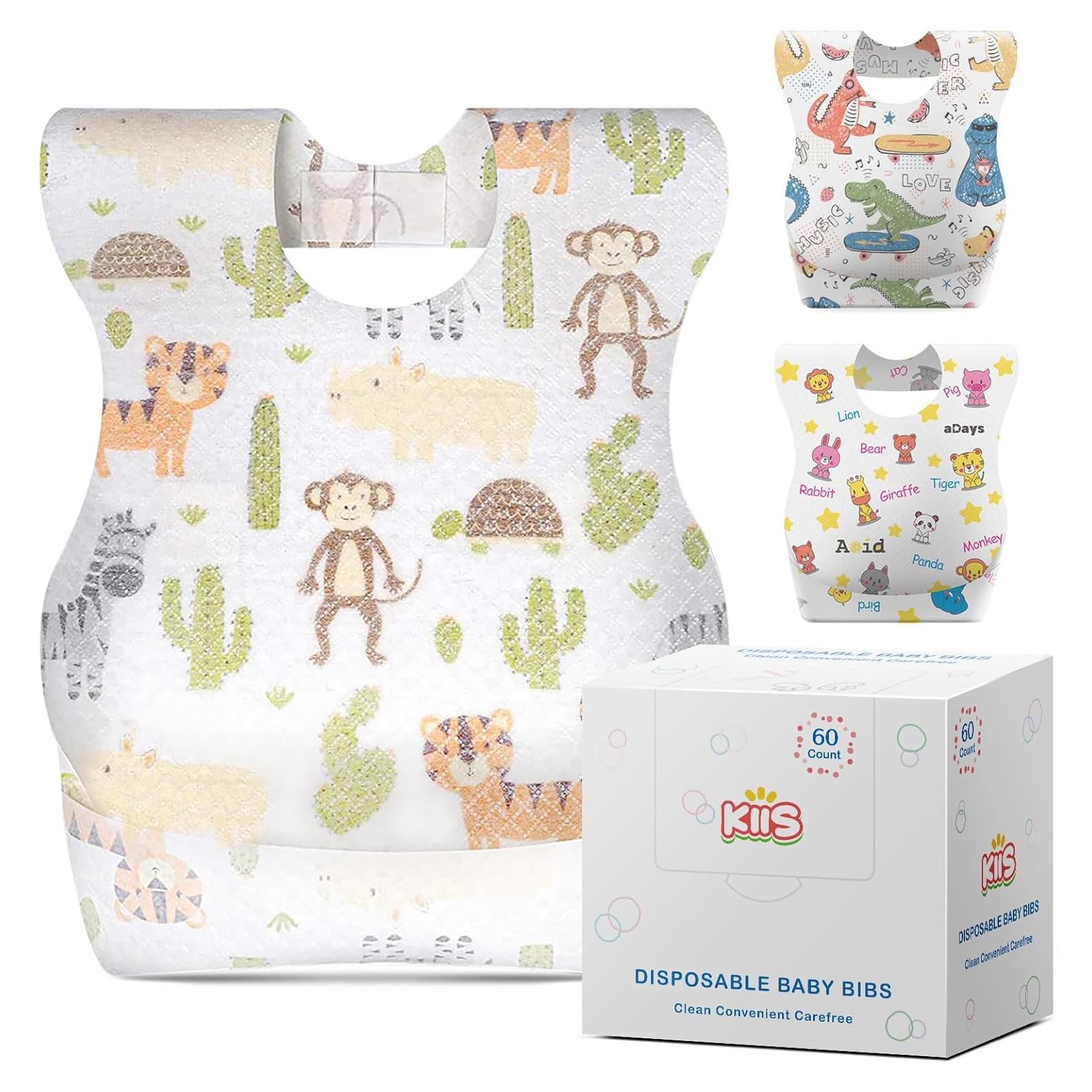 Baberos Desechables KIIS para Bebés - 60 Piezas Higiénicos