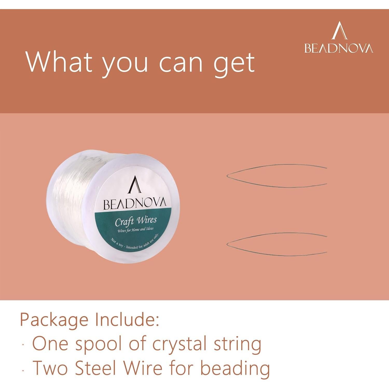 Hilo Elástico Transparente BEADNOVA 0.6mm 100m para Joyería