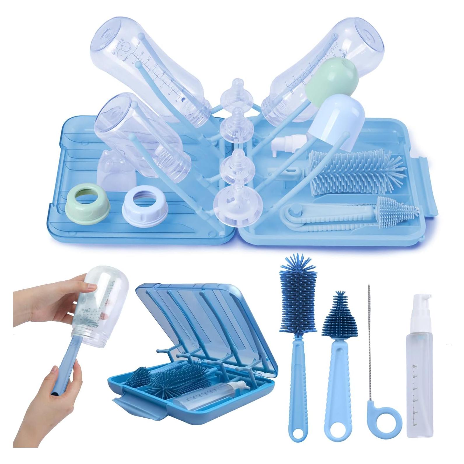 Kit de Limpieza de Botellas de Bebé Mombasics 6 en 1 Portátil
