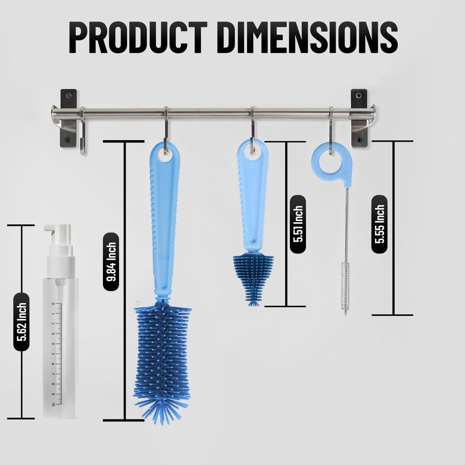 Kit de Limpieza de Botellas de Bebé Mombasics 6 en 1 Portátil