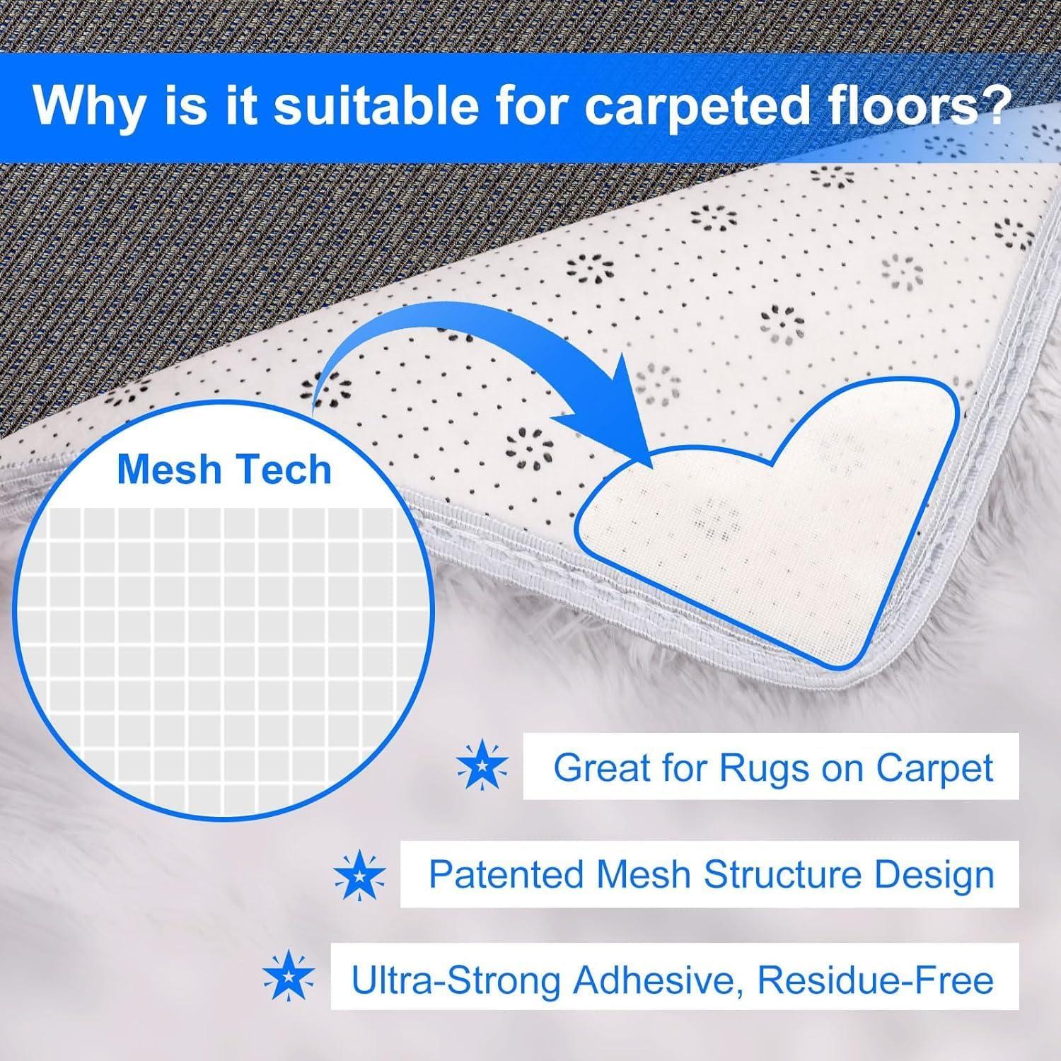 Cinta de Alfombra Kadrama 16 Piezas 8 cm Antideslizante