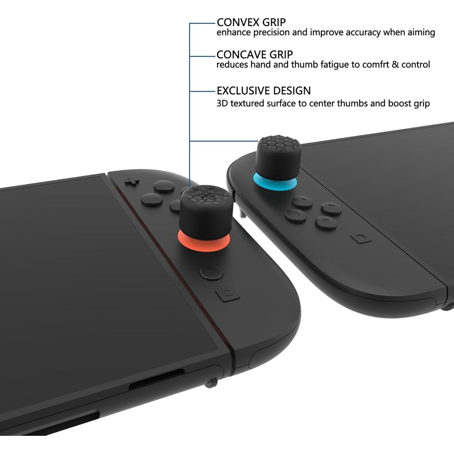 Agarres Ergonómicos PlayVital para Joycon Nintendo Switch 2 - 10 Piezas