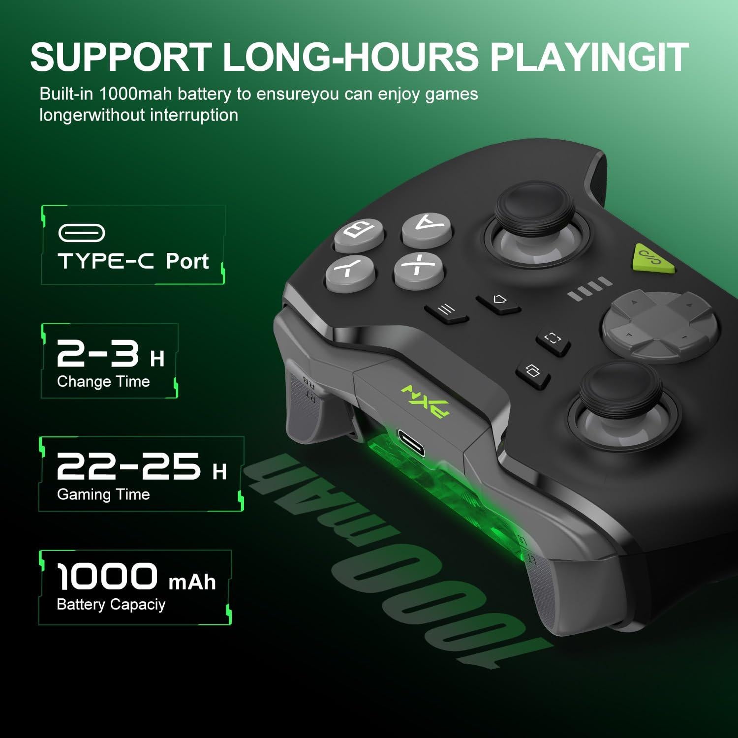 Controlador Inalámbrico PXN P5 para PC y Switch - Negro