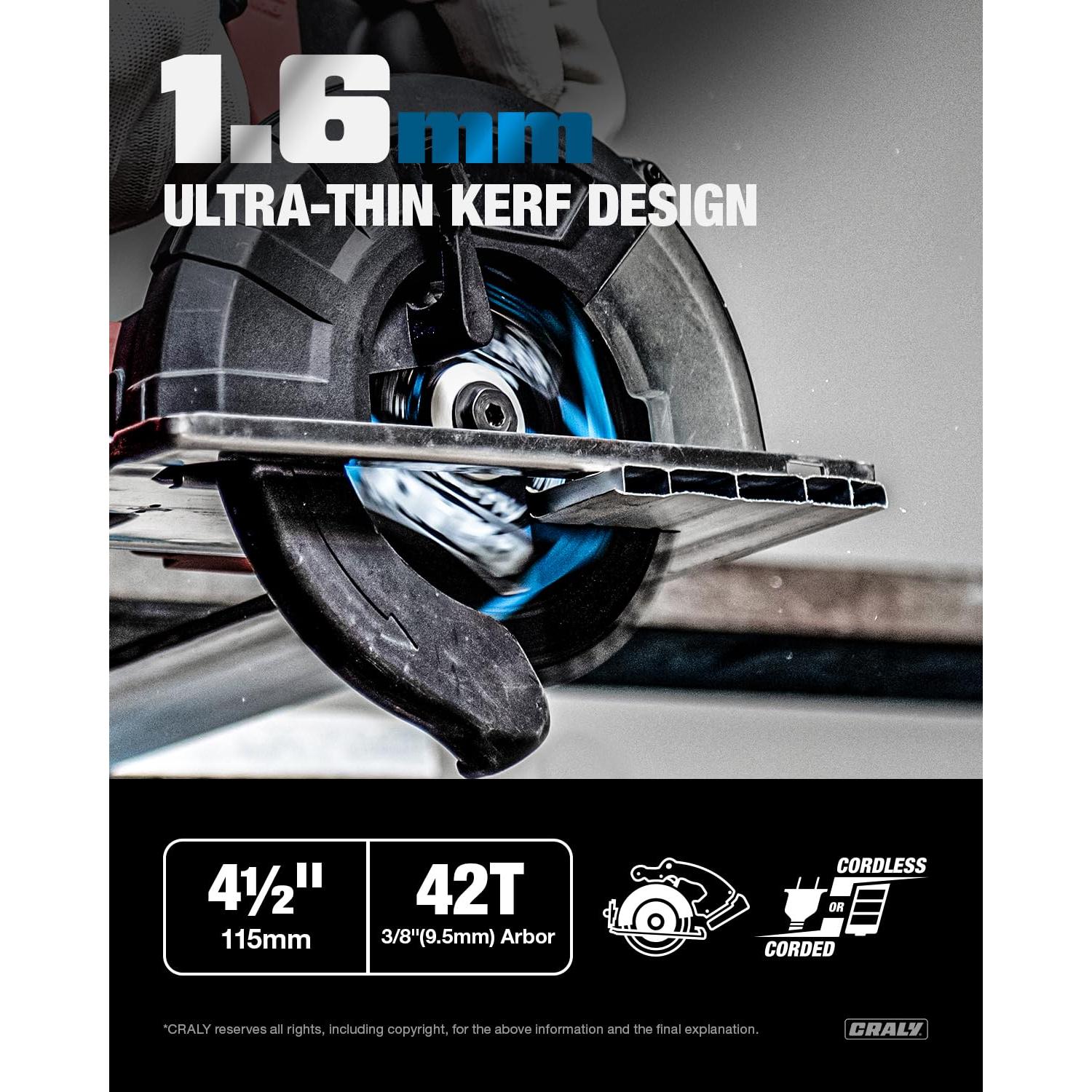 Hoja de Sierra Circular CRALY 11.43 cm 42 Dientes Aluminio