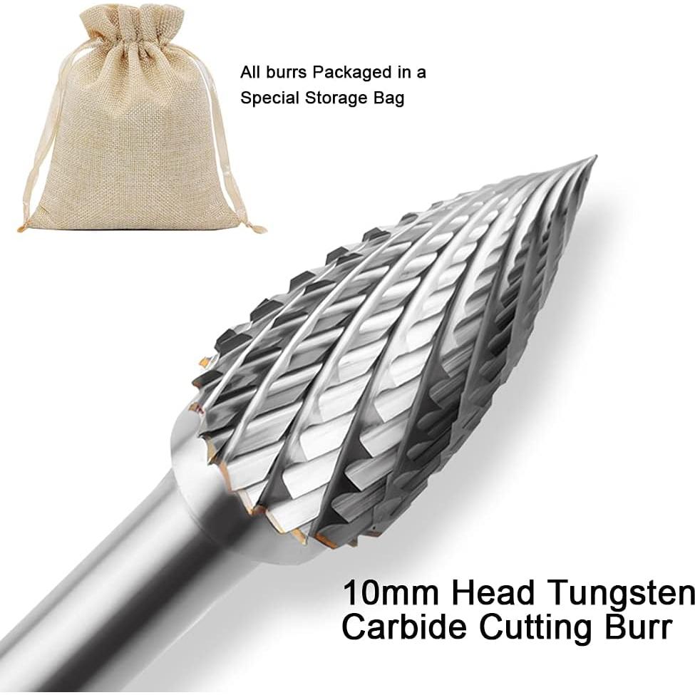 Juego de Fresas Rotativas ASNOMY 5PCS Carburo Doble Corte 10mm