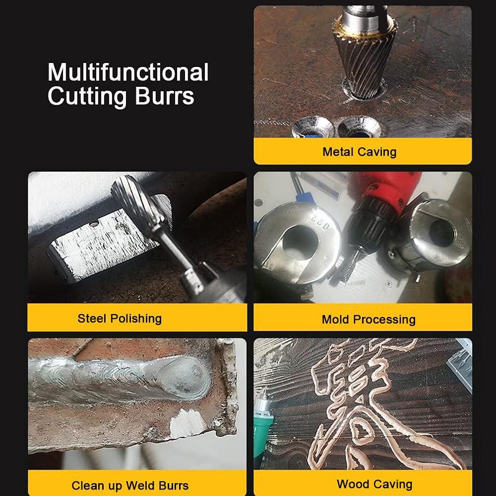 Juego de Fresas Rotativas ASNOMY 5PCS Carburo Doble Corte 10mm