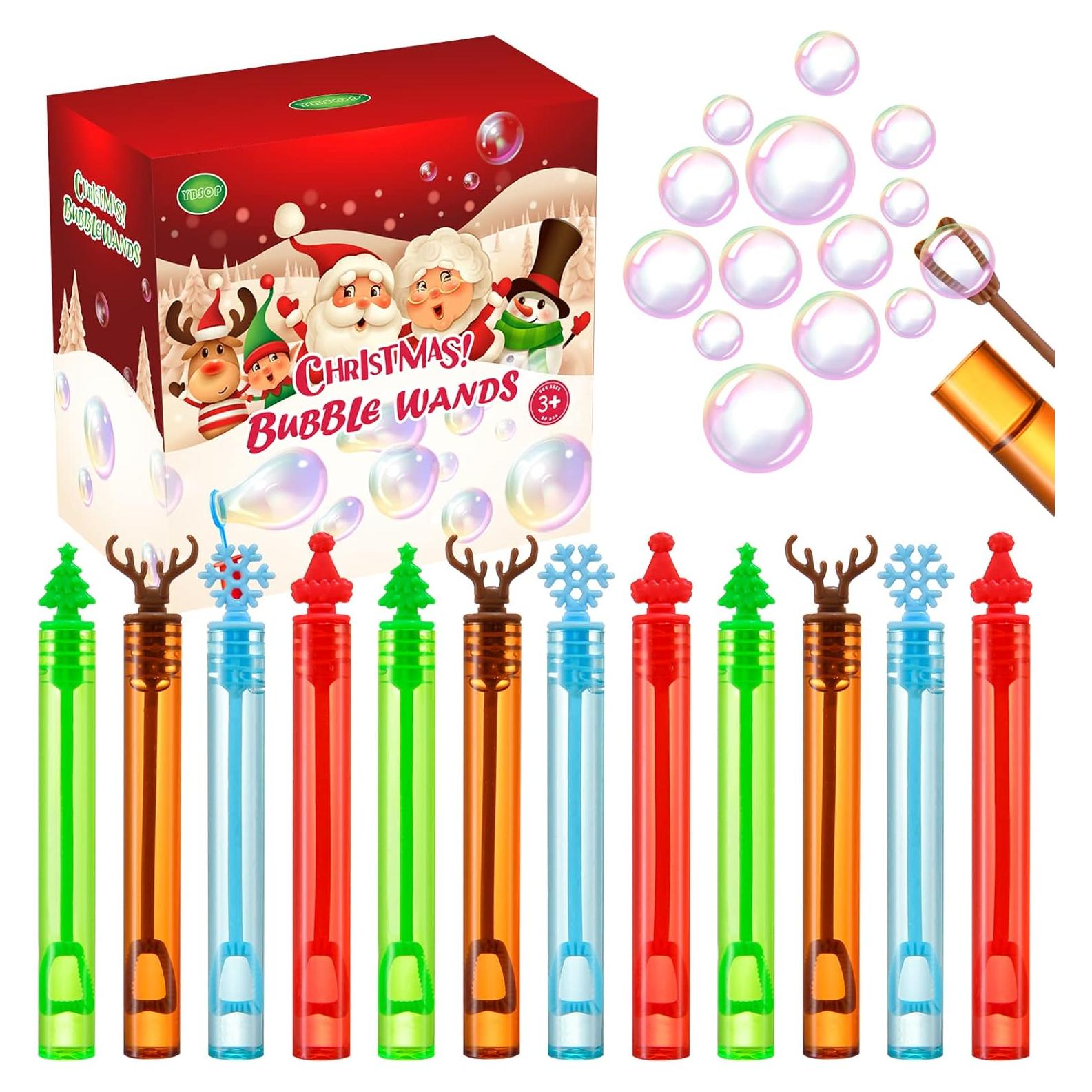 Paquete de 60 Varitas de Burbujas de Navidad YBSOP Mini