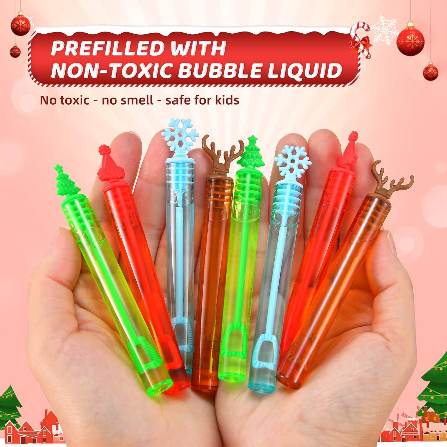 Paquete de 60 Varitas de Burbujas de Navidad YBSOP Mini