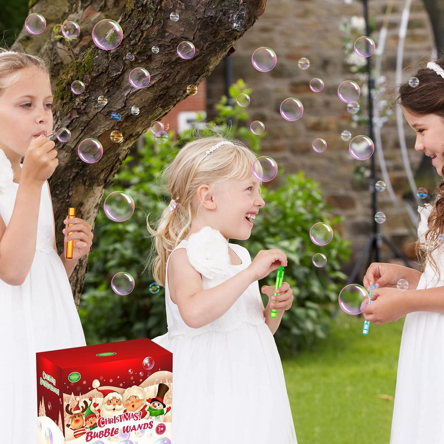 Paquete de 60 Varitas de Burbujas de Navidad YBSOP Mini