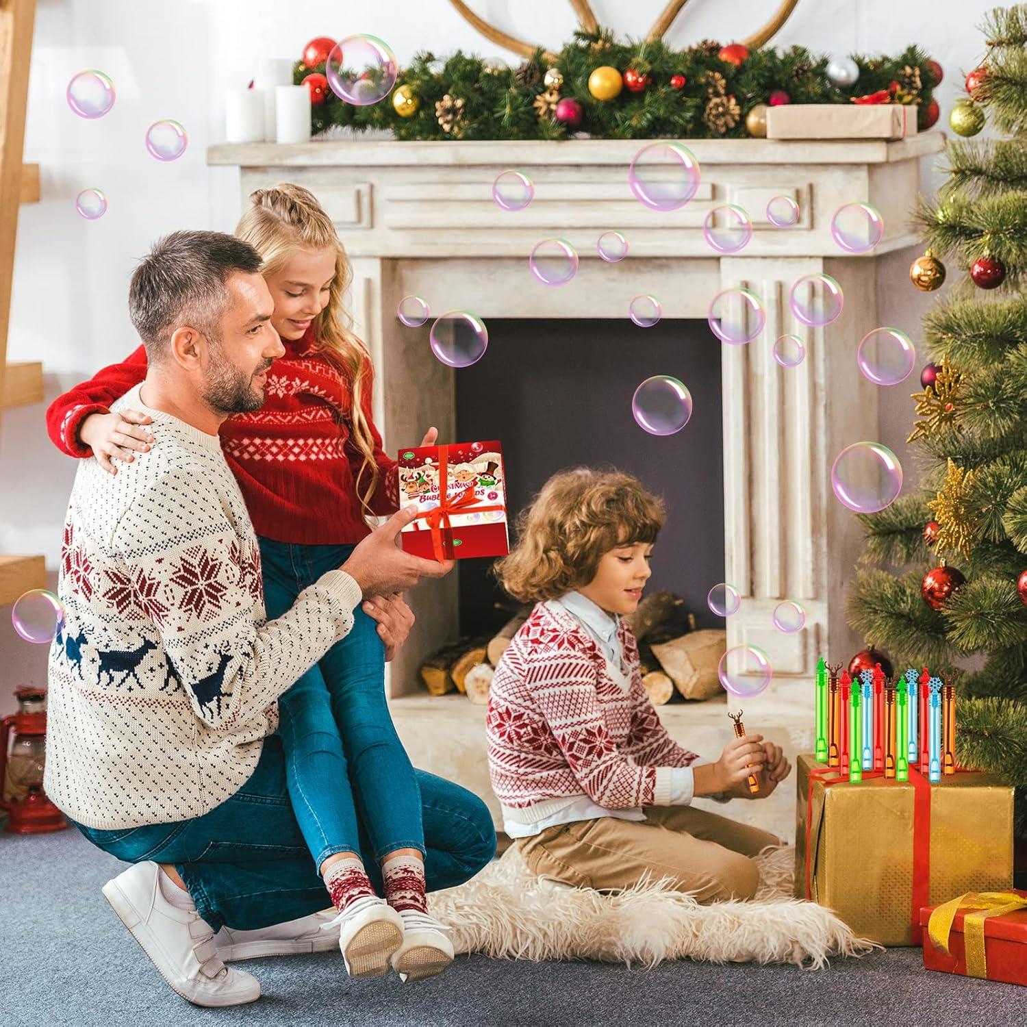 Paquete de 60 Varitas de Burbujas de Navidad YBSOP Mini