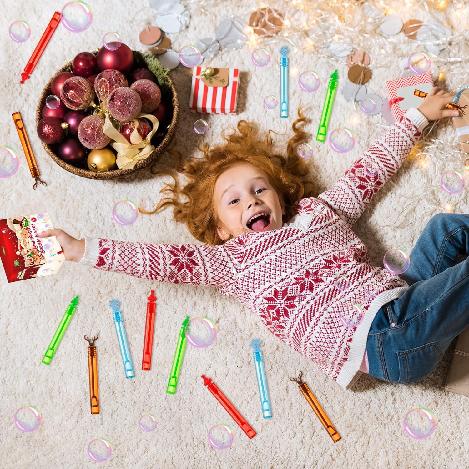 Paquete de 60 Varitas de Burbujas de Navidad YBSOP Mini