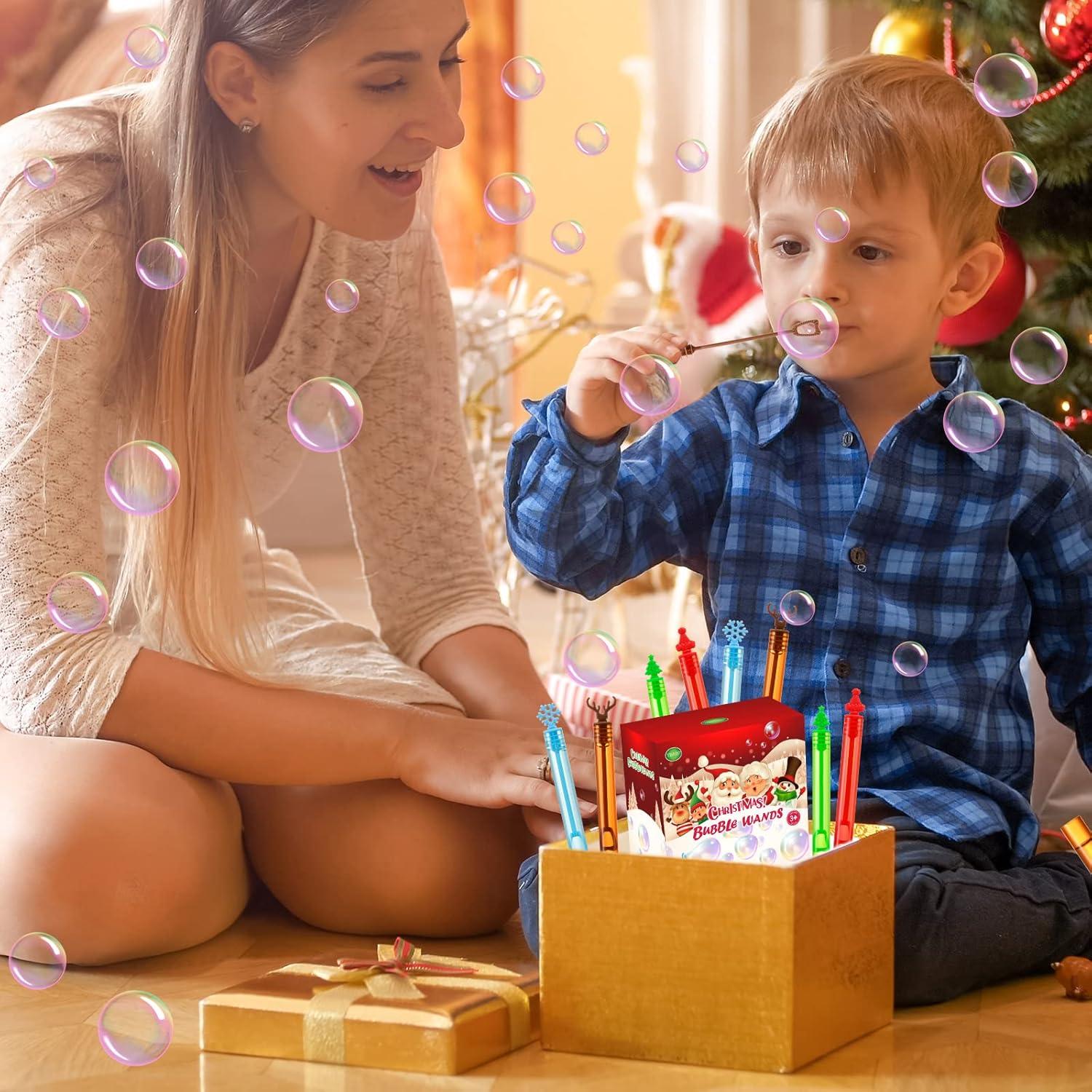 Paquete de 60 Varitas de Burbujas de Navidad YBSOP Mini