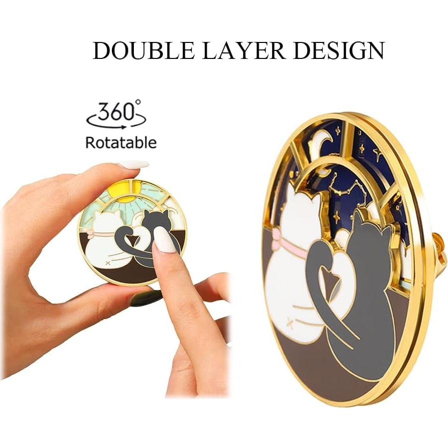 Pin de Esmalte Giratorio Gato Anime YURAOER - 4.7 cm