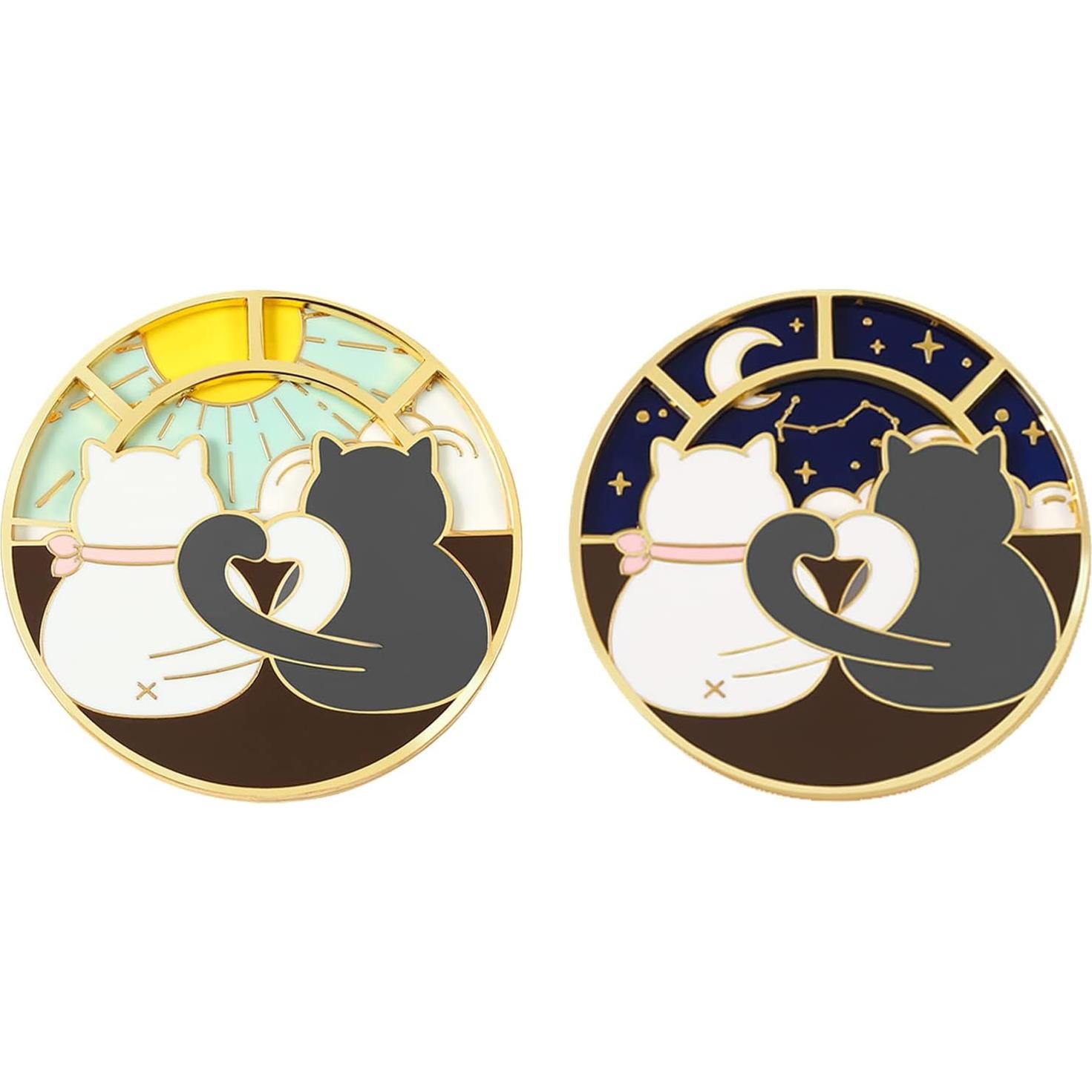 Pin de Esmalte Giratorio Gato Anime YURAOER - 4.7 cm