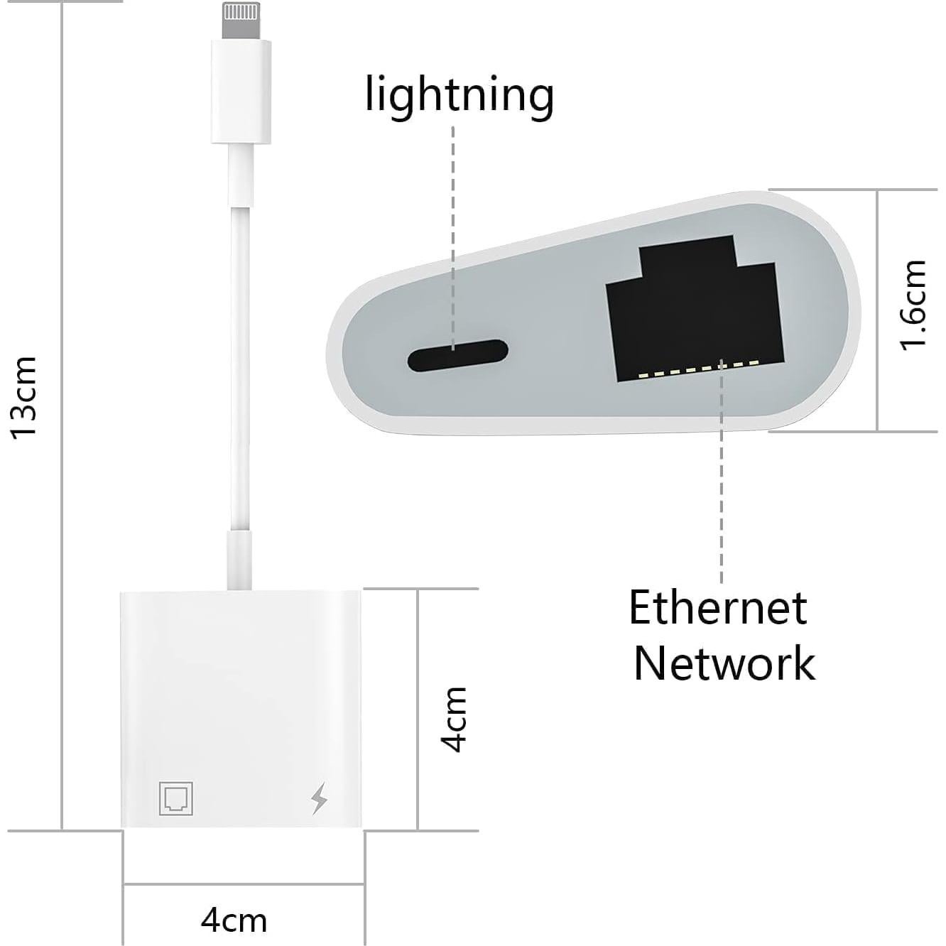 Adaptador Ethernet RJ45 a Lightning 2 en 1 esbeecables