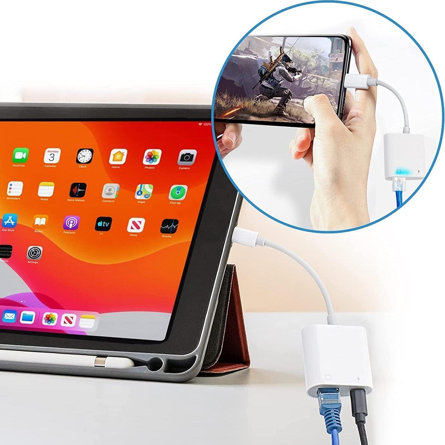 Adaptador Ethernet RJ45 a Lightning 2 en 1 esbeecables