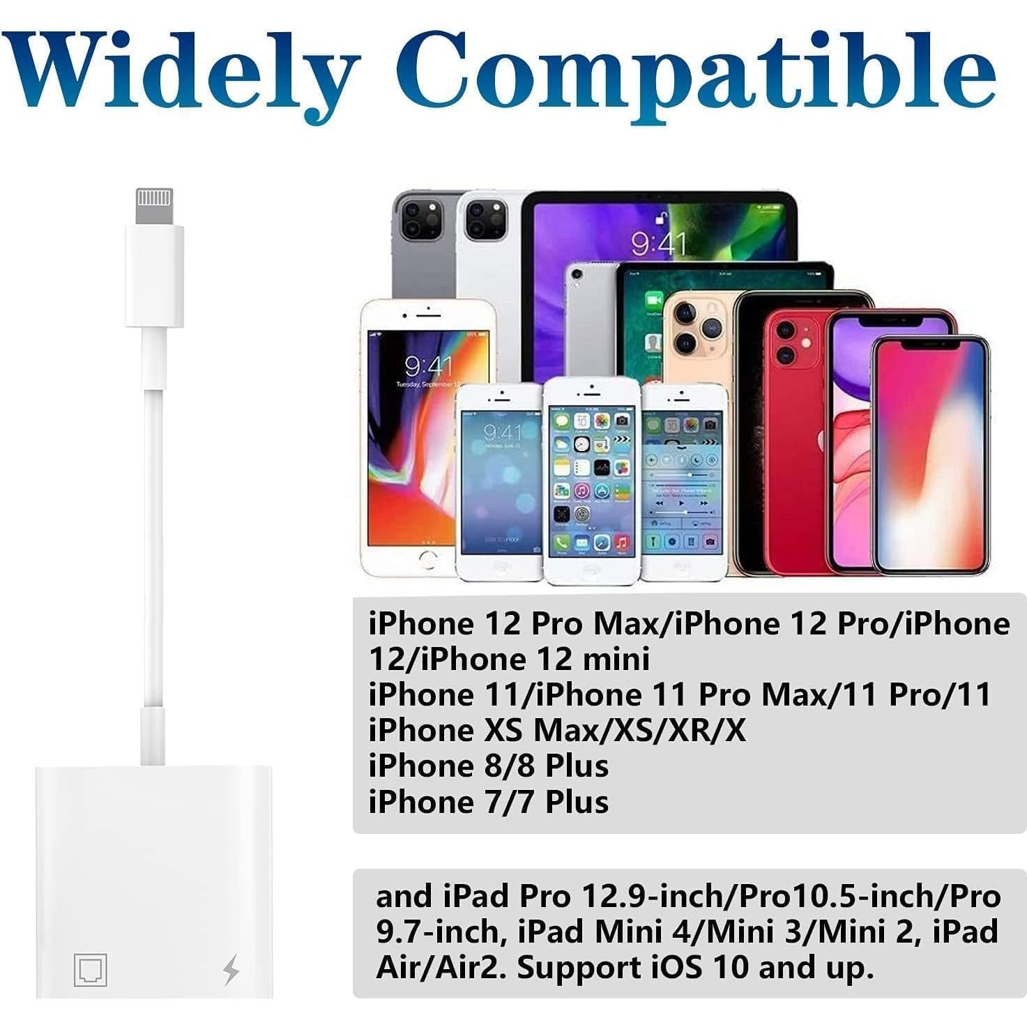 Adaptador Ethernet RJ45 a Lightning 2 en 1 esbeecables