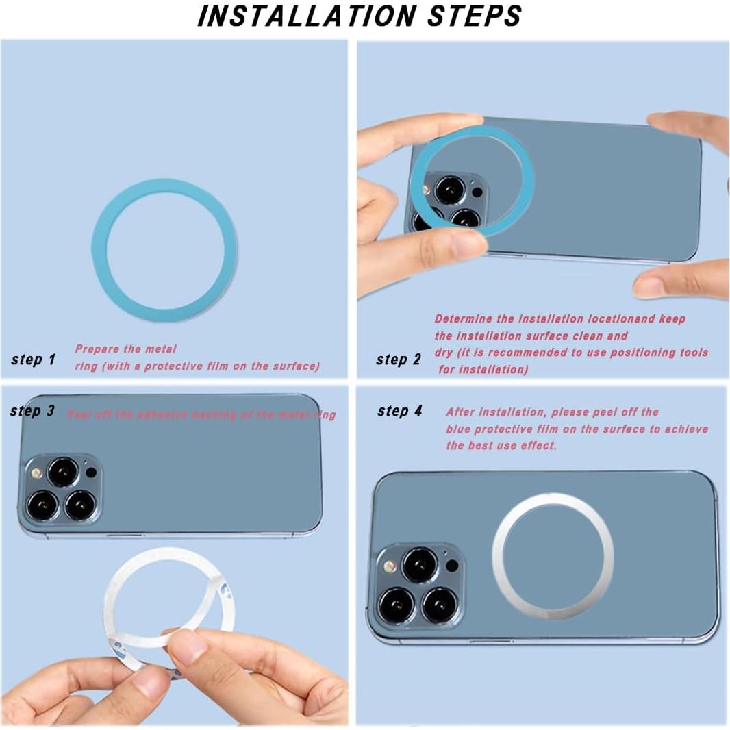 Anillos Metálicos Universales IOUALEY para Carga Inalámbrica