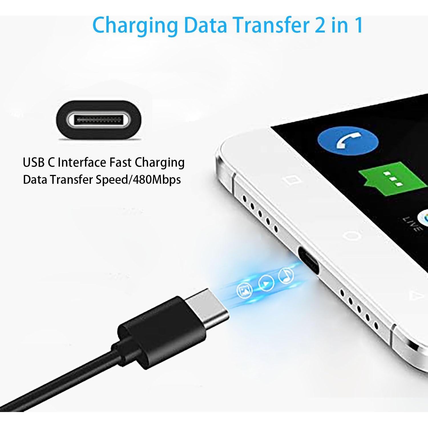 Cable USB A a USB C 0.5m AMORK para iPhone 15/16 CarPlay