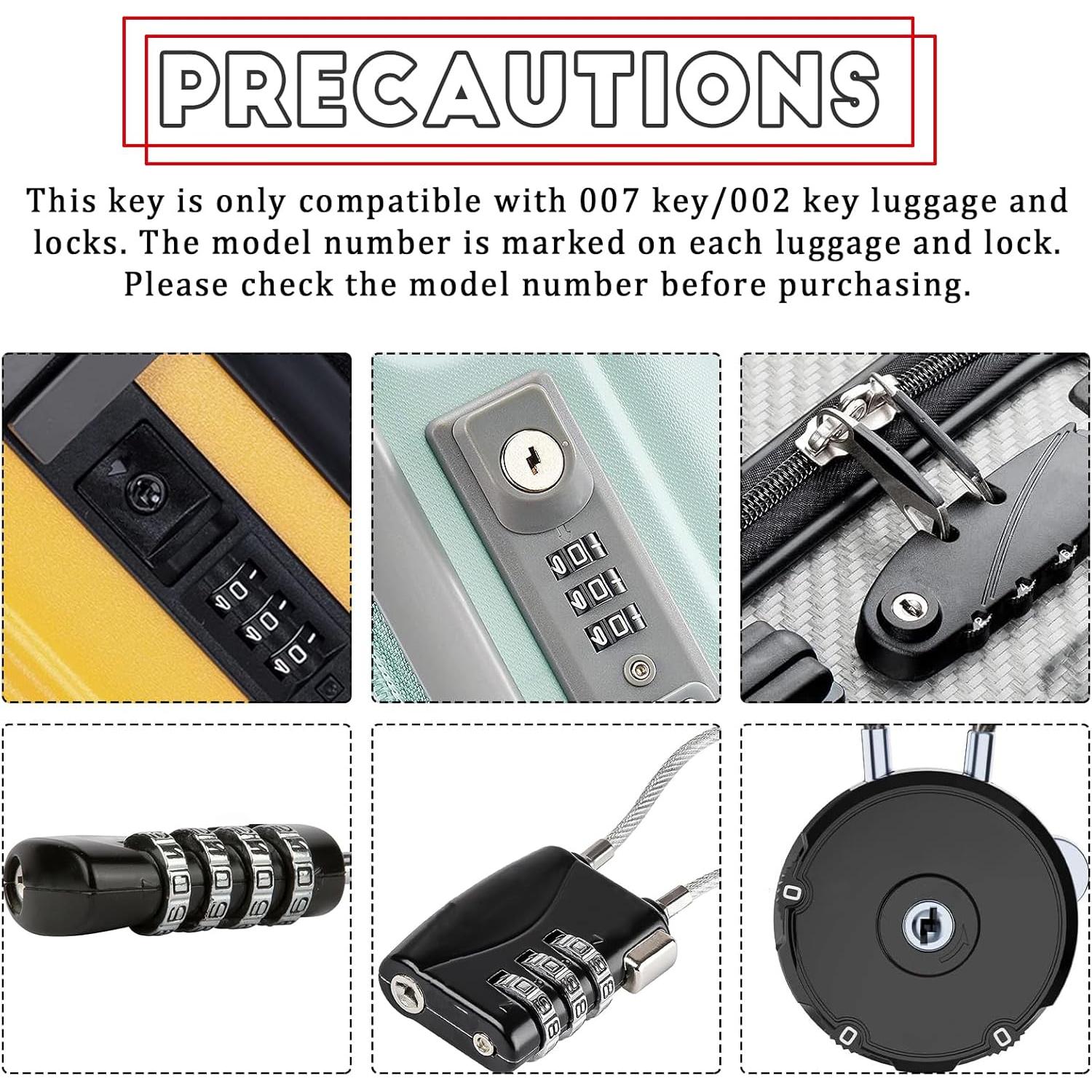 2 Llaves Compatibles Celeyearnirs 002 Key Master para Maletas